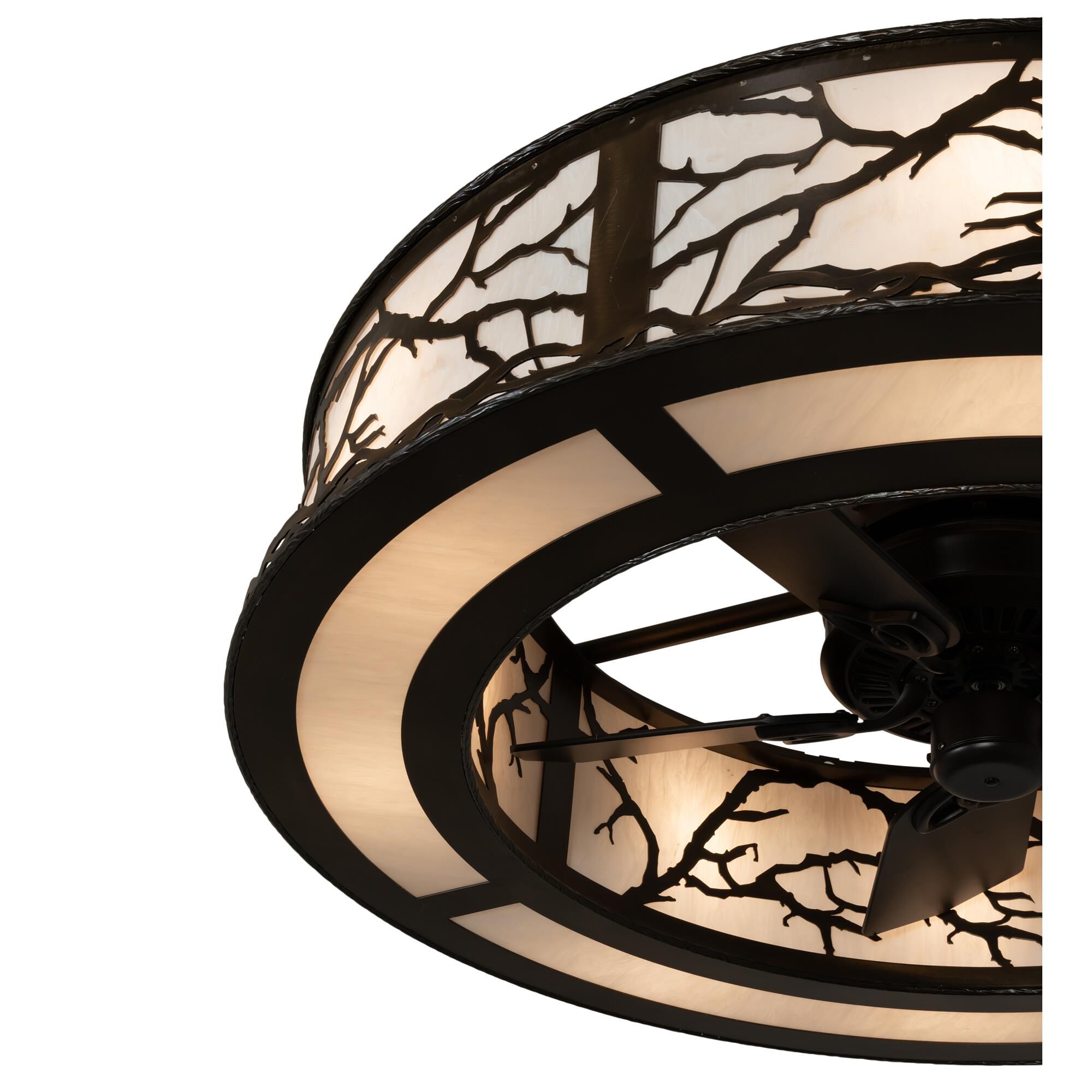 Shown in Antique Copper Finish finish and Beige glass