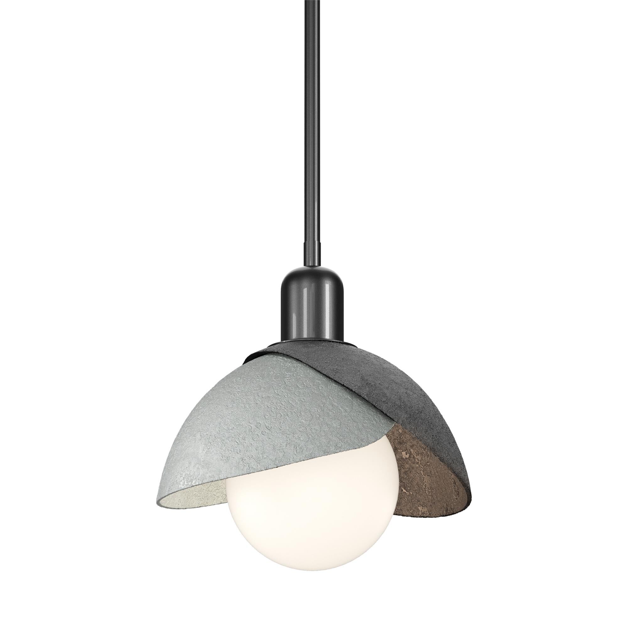 Shown in Ink finish and White glass and White Glass shade