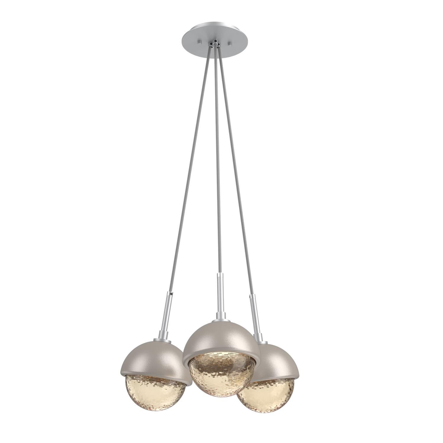 Shown in Classic Silver finish and Amber glass and Beige Silver accent