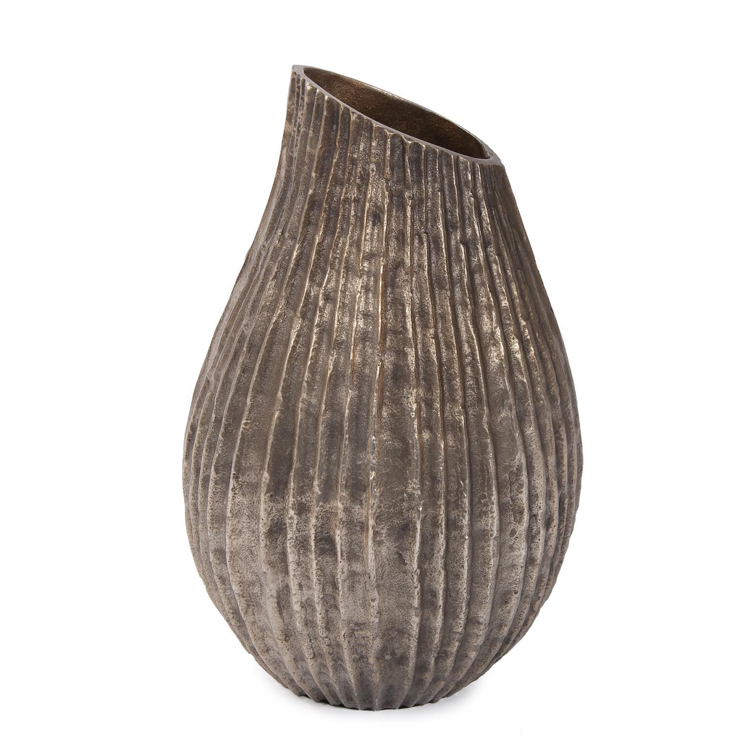 Organic Grooved Vase-Urn by Howard Elliott Collection