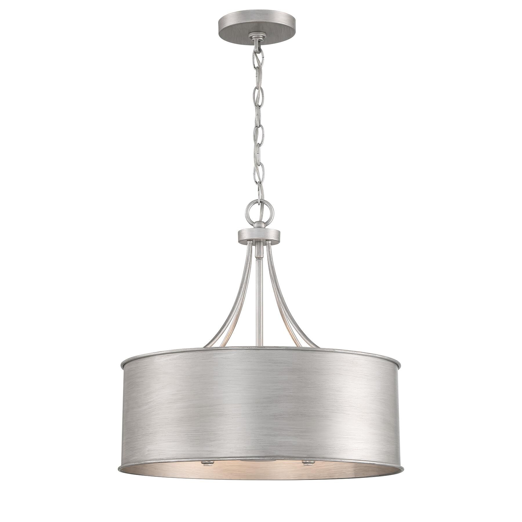 Shown in Antique Silver finish and Metal shade