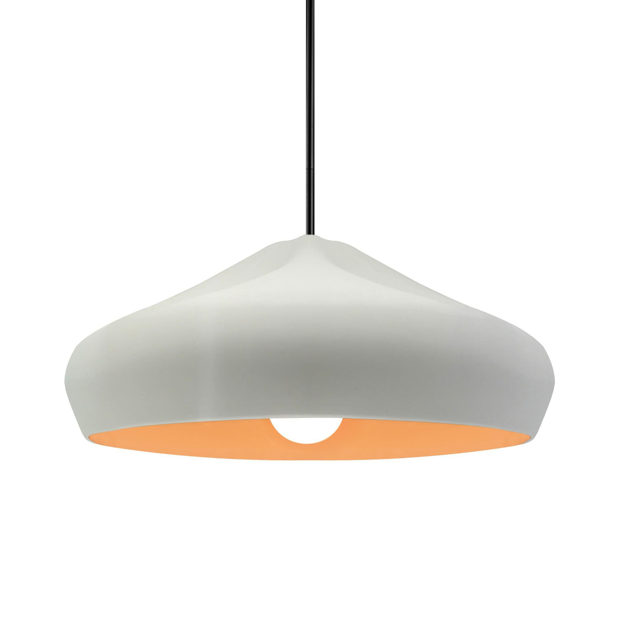 Shown in Matte Black finish and Matte White with Champagne Gold Internal shade