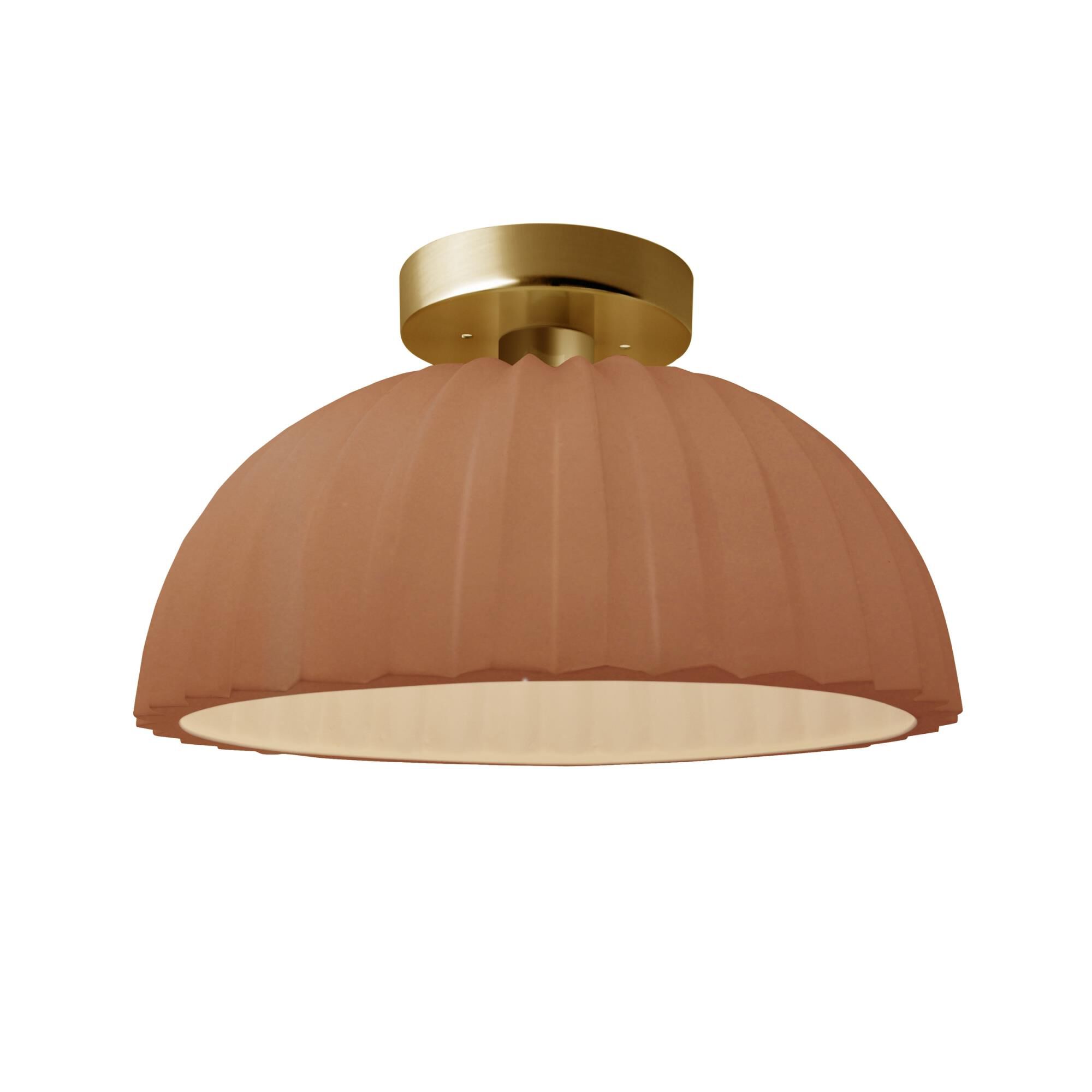 Pleated Dome 13 Inch Semi Flush Mount by Justice Design Group