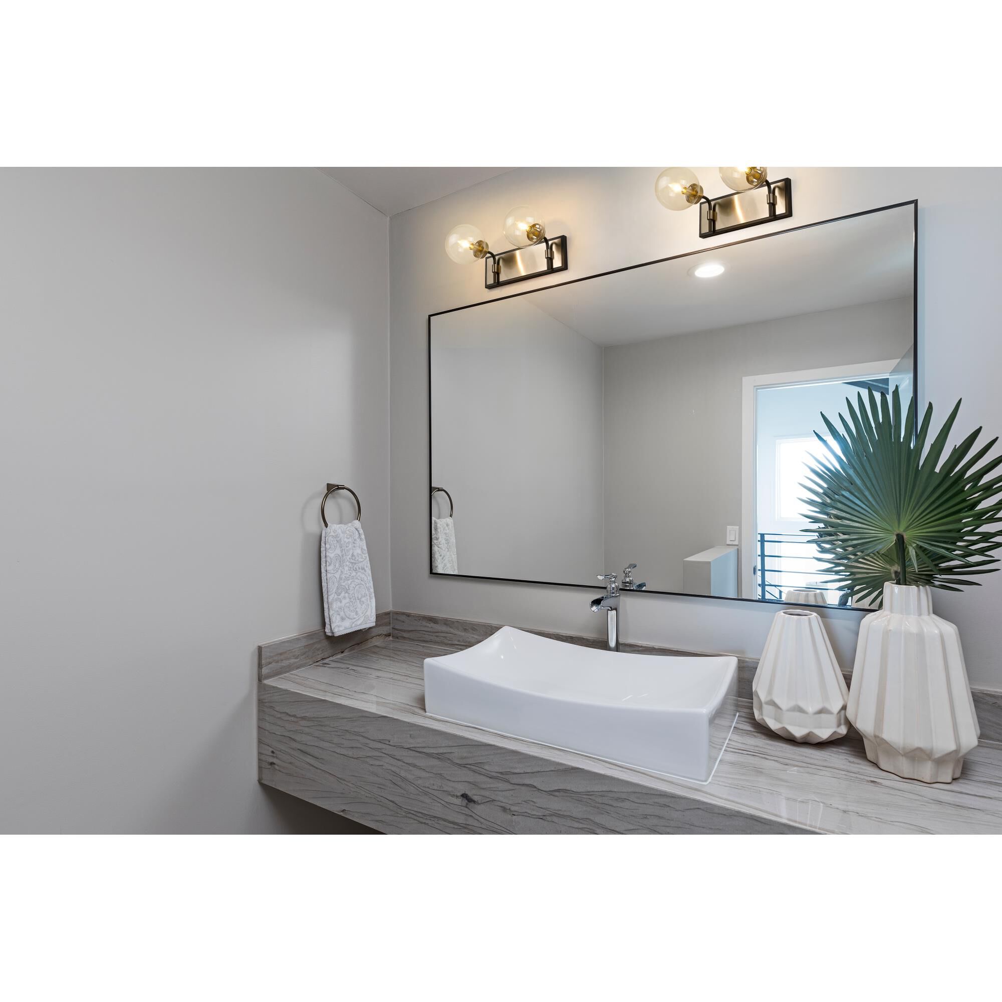 Shown in Matte Black + Brushed Nickel finish and Glass shade