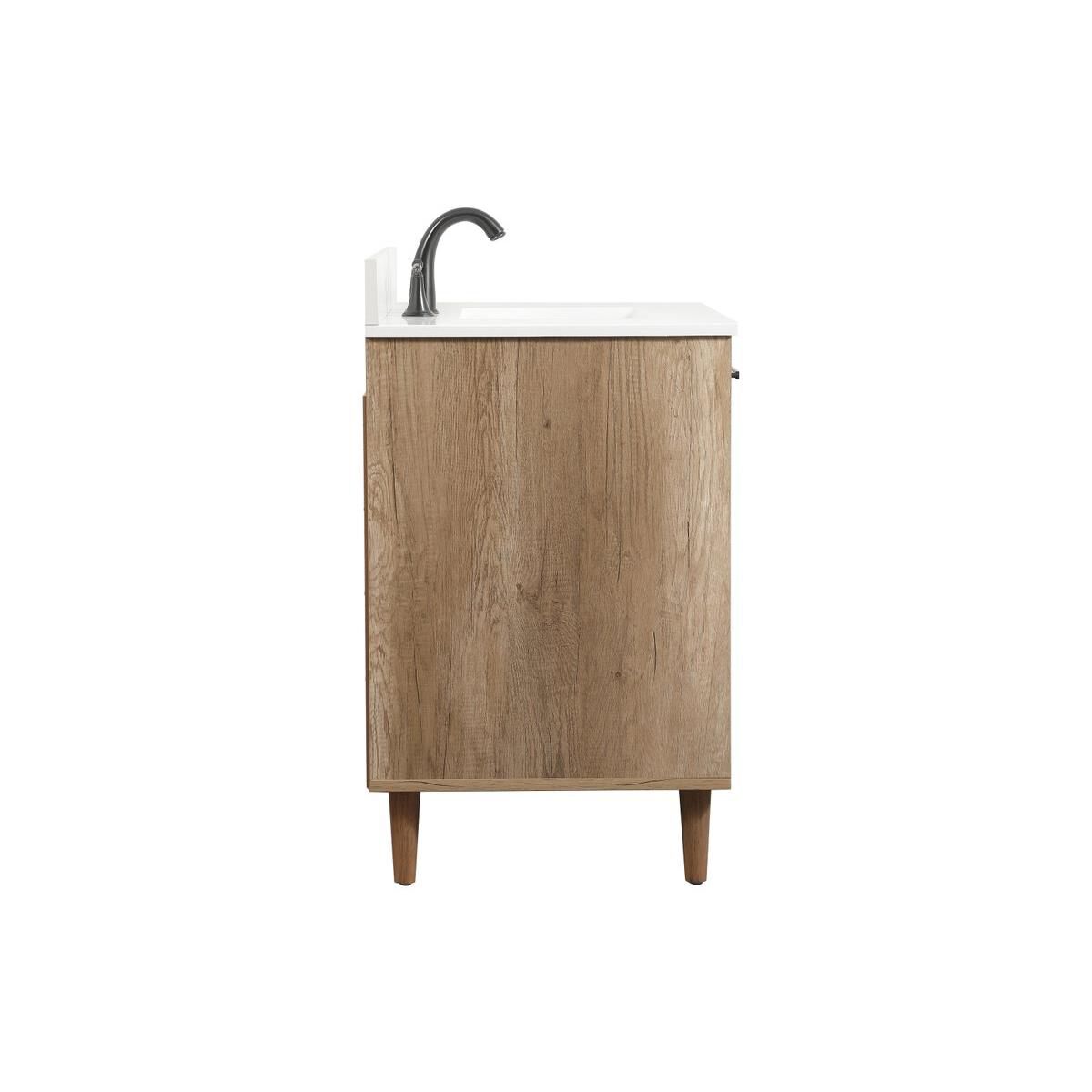 Shown in Natural Oak finish and With Backsplash accent