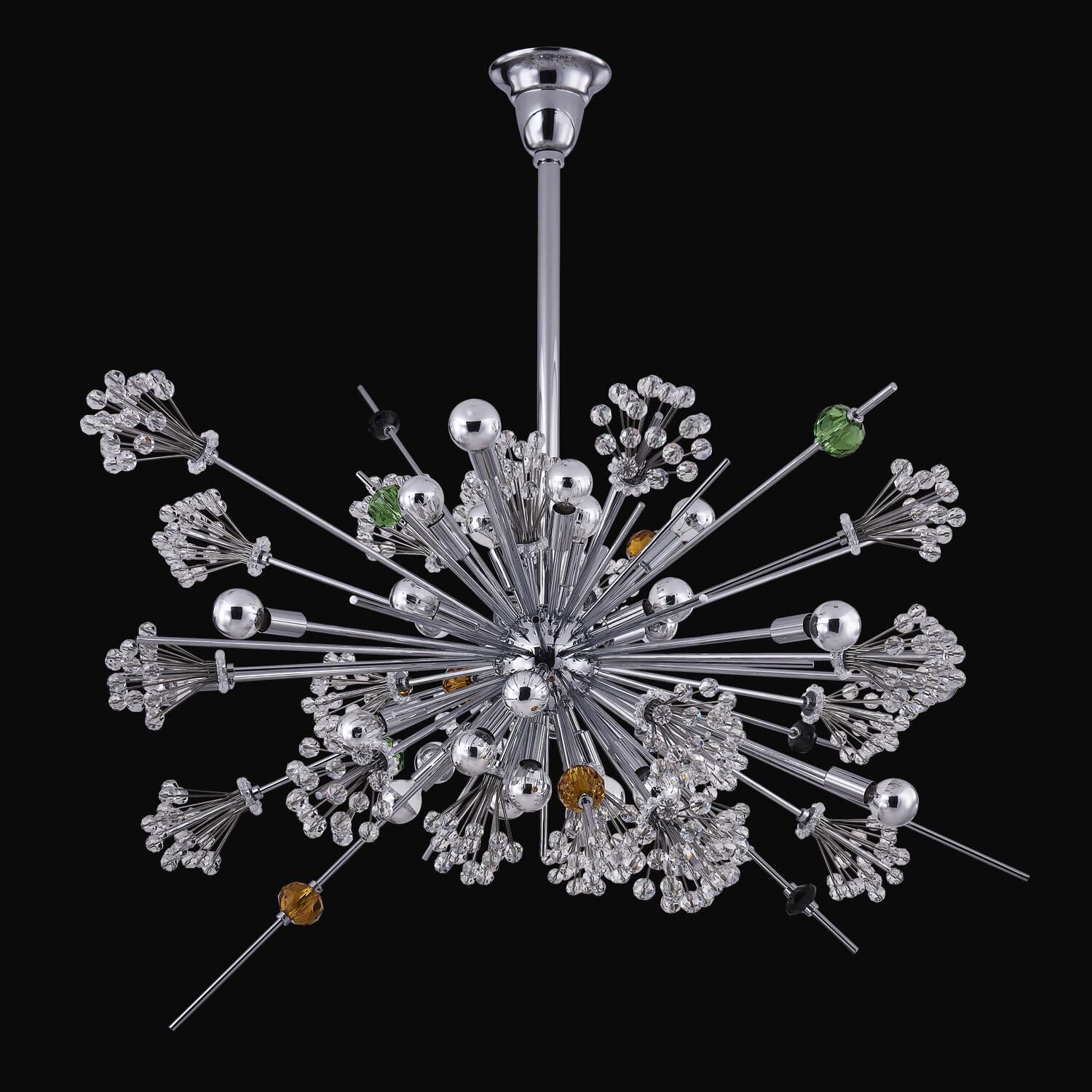 Shown in Polished Chrome finish and Constellation Colorata crystal and 0.0 glass and 0.0 shade