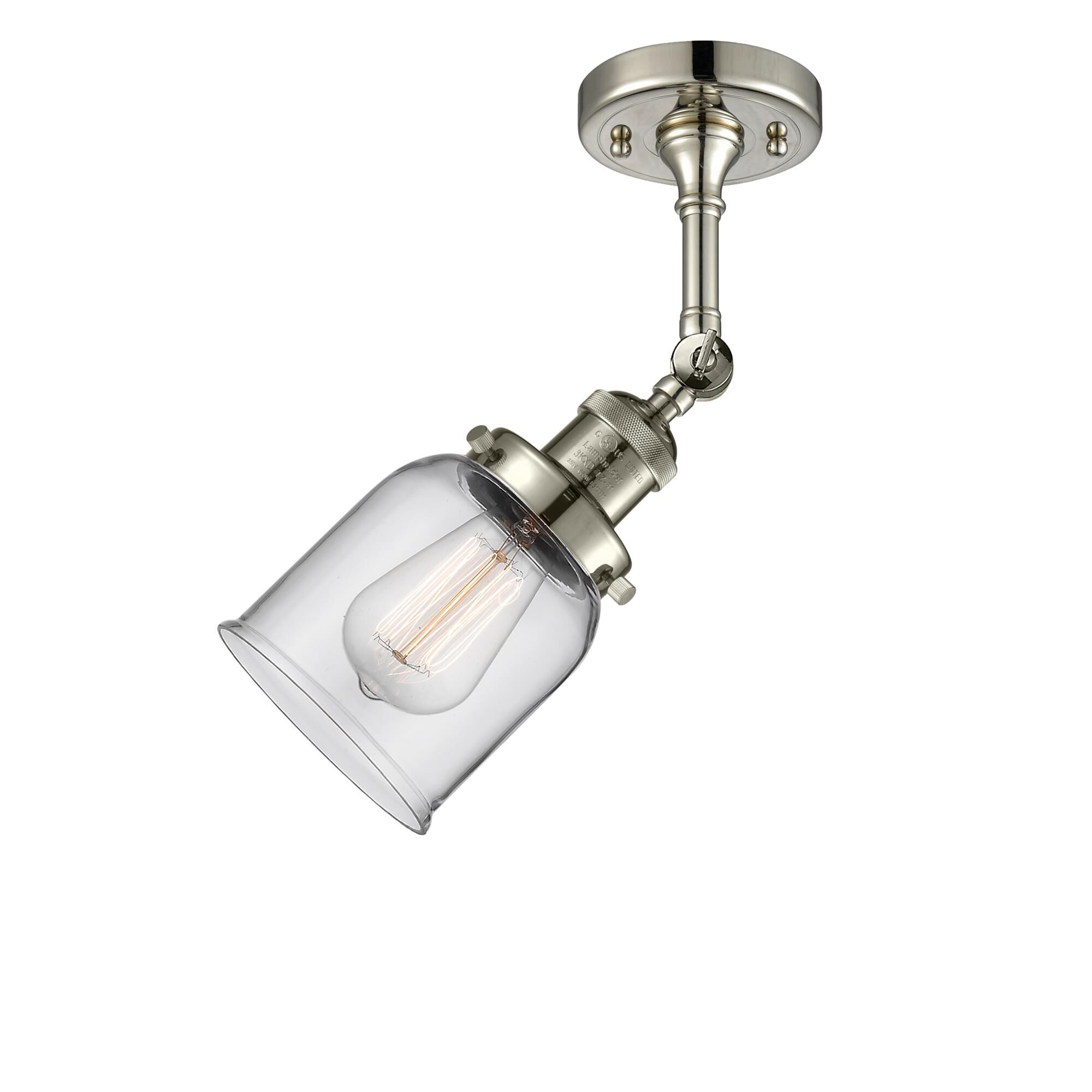 Shown in Polished Nickel finish and Clear glass