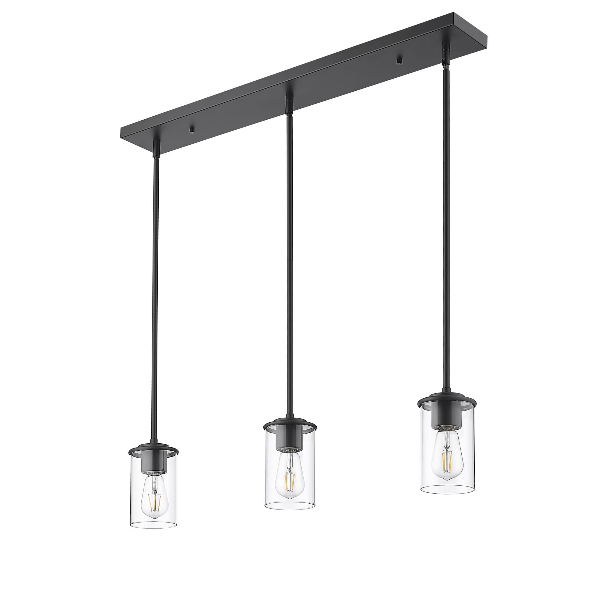 Shown in Matte Black finish and Clear glass
