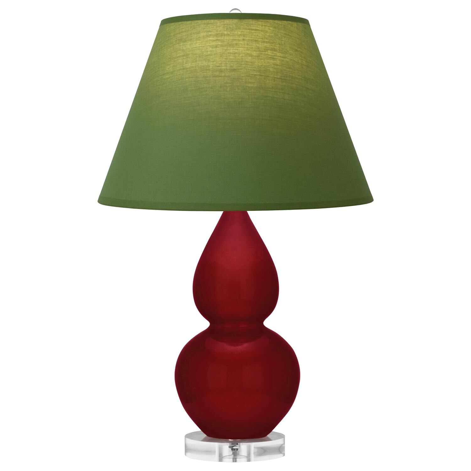 Shown in Sangria finish and Tea Green and Taupe shade and Lucite accent