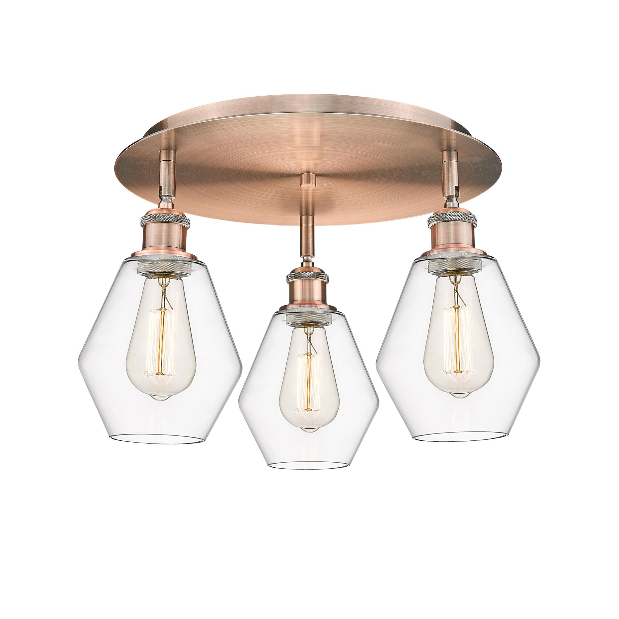 Shown in Antique Copper finish and Clear glass