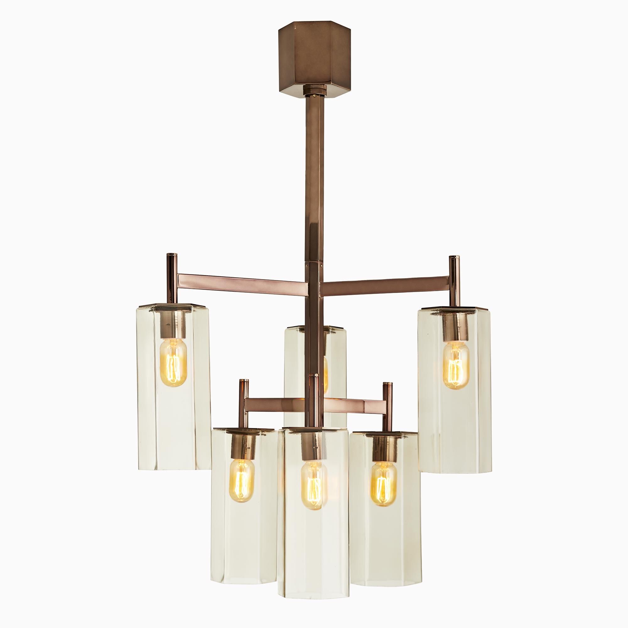 Shown in Brown Nickel finish and Smoke glass