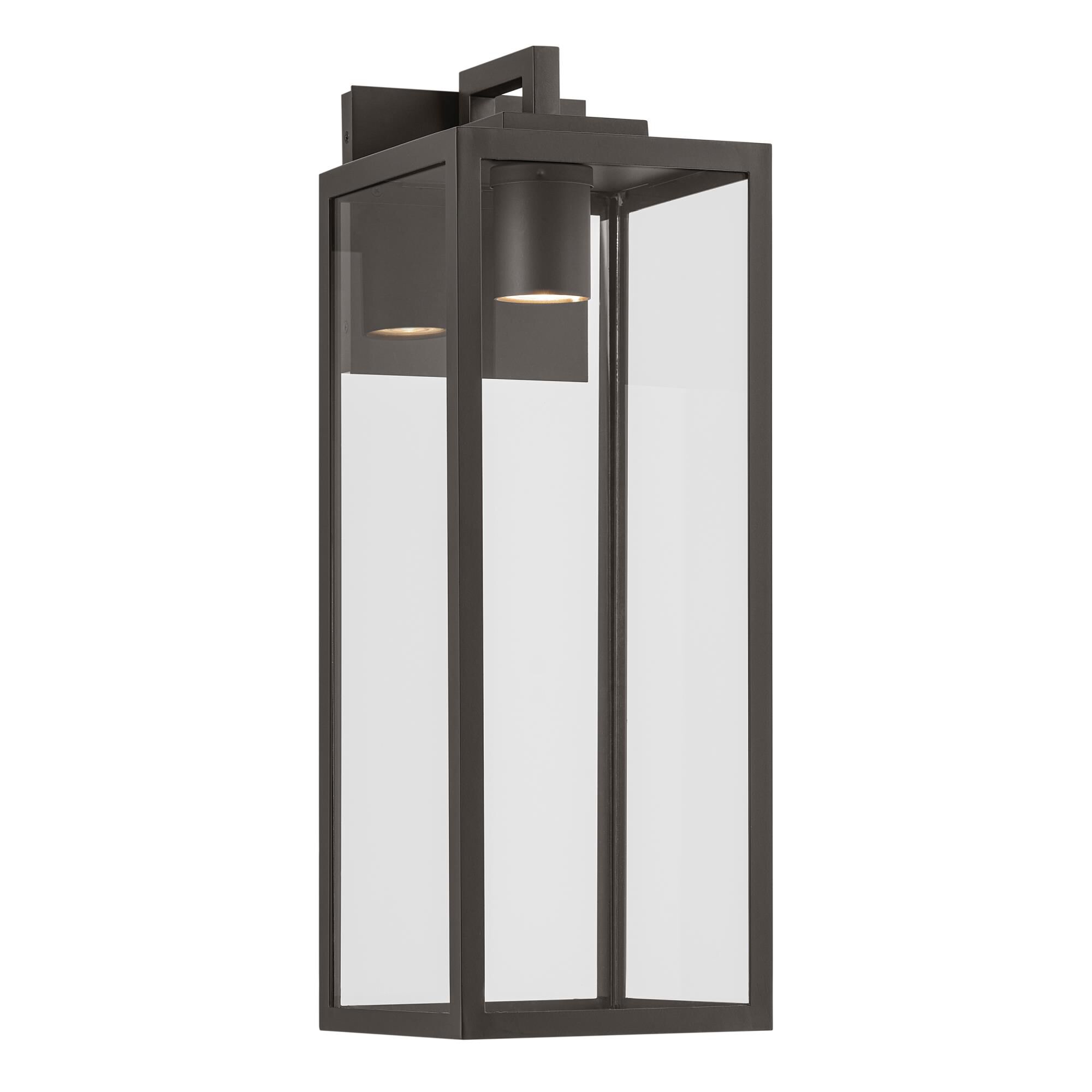 Shown in Olde Bronze finish and Clear glass and Metal shade
