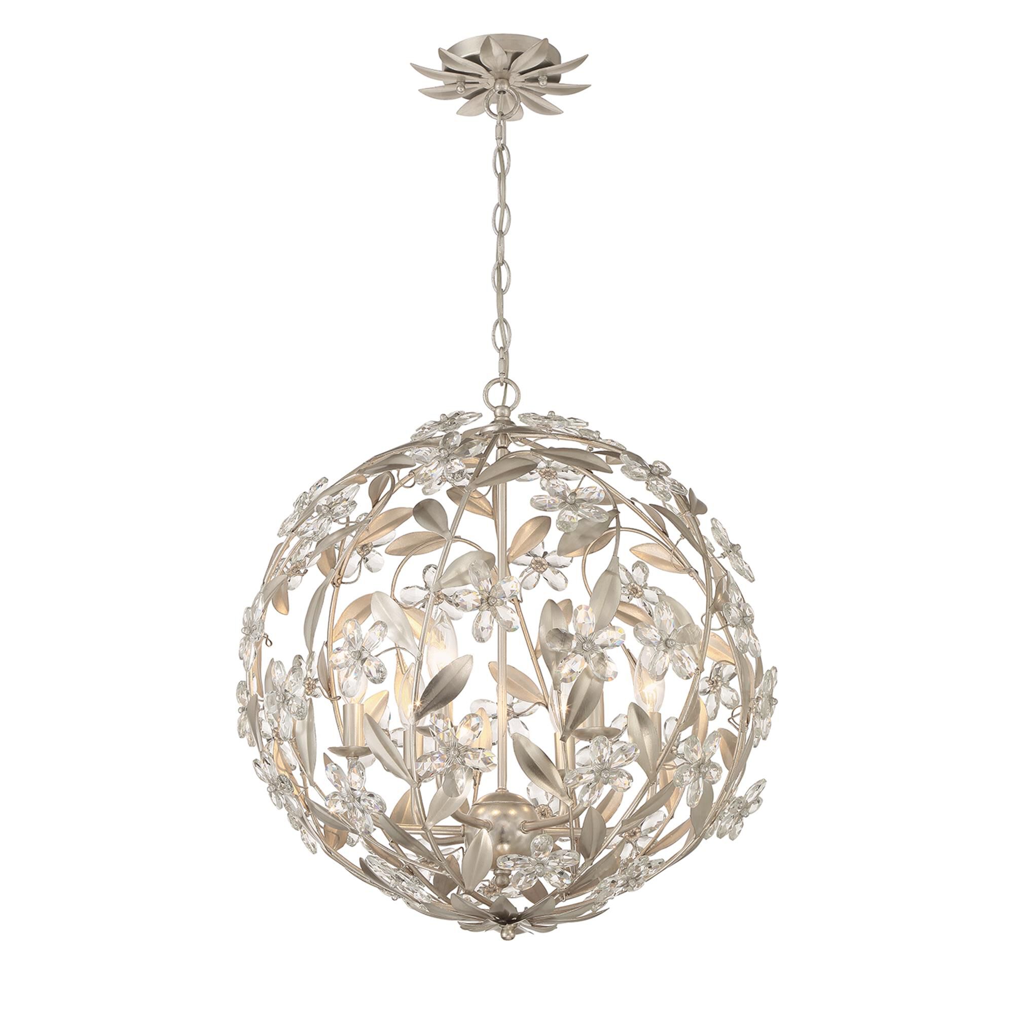Shown in Antique Silver finish and Hand Cut crystal