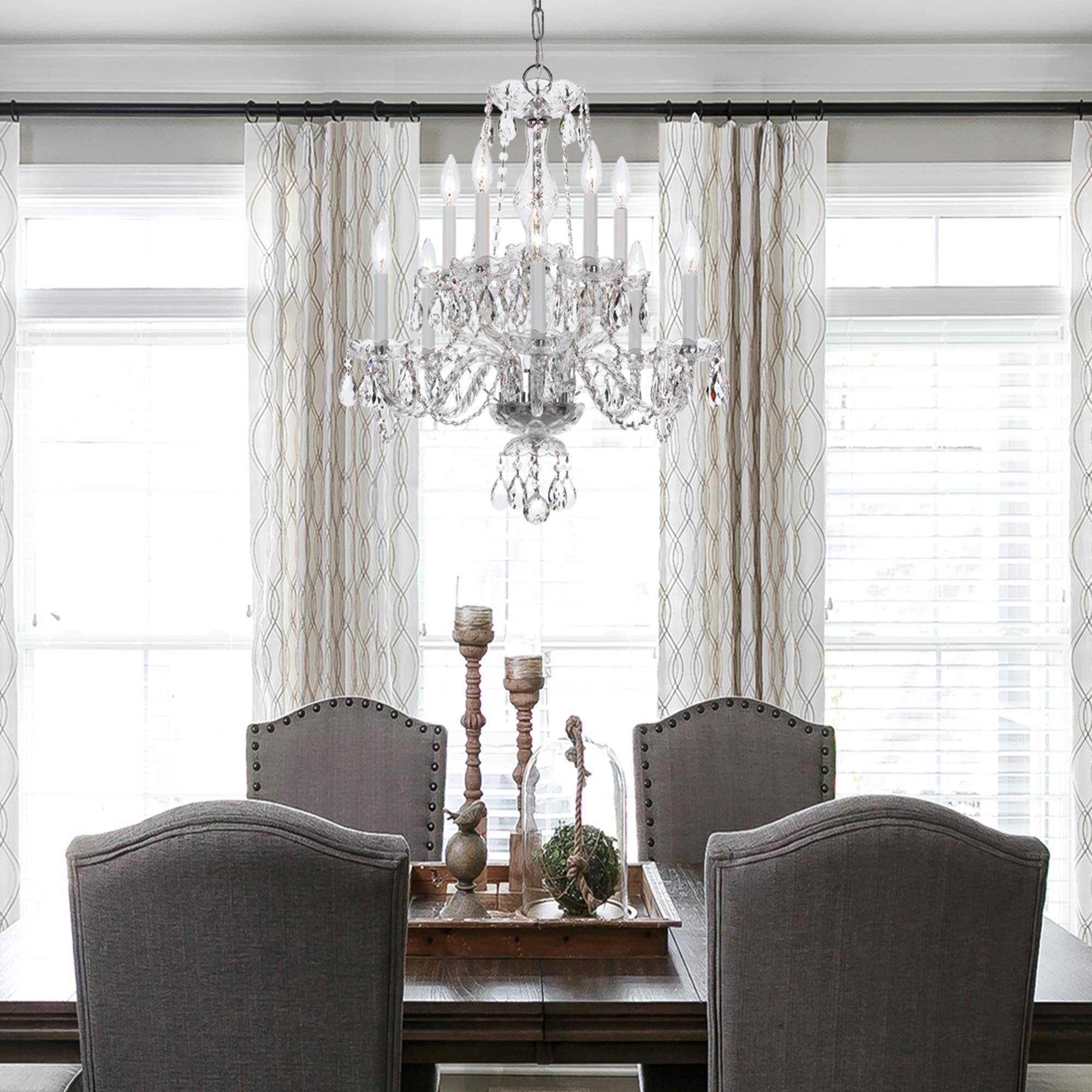 Shown in Polished Chrome finish and Clear Hand Cut crystal