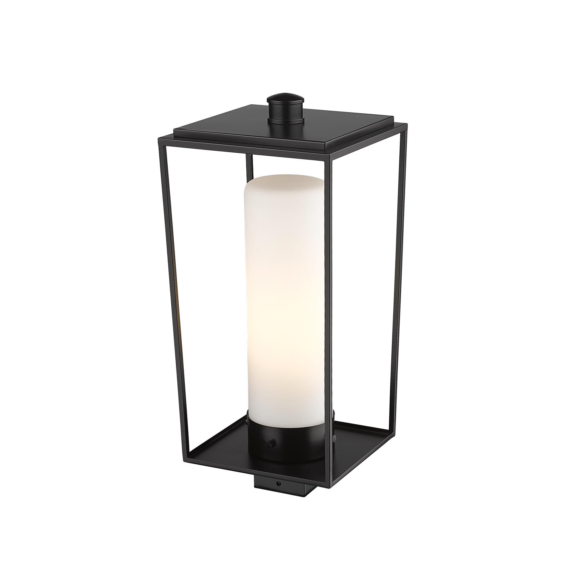 Shown in Black finish and Glass shade