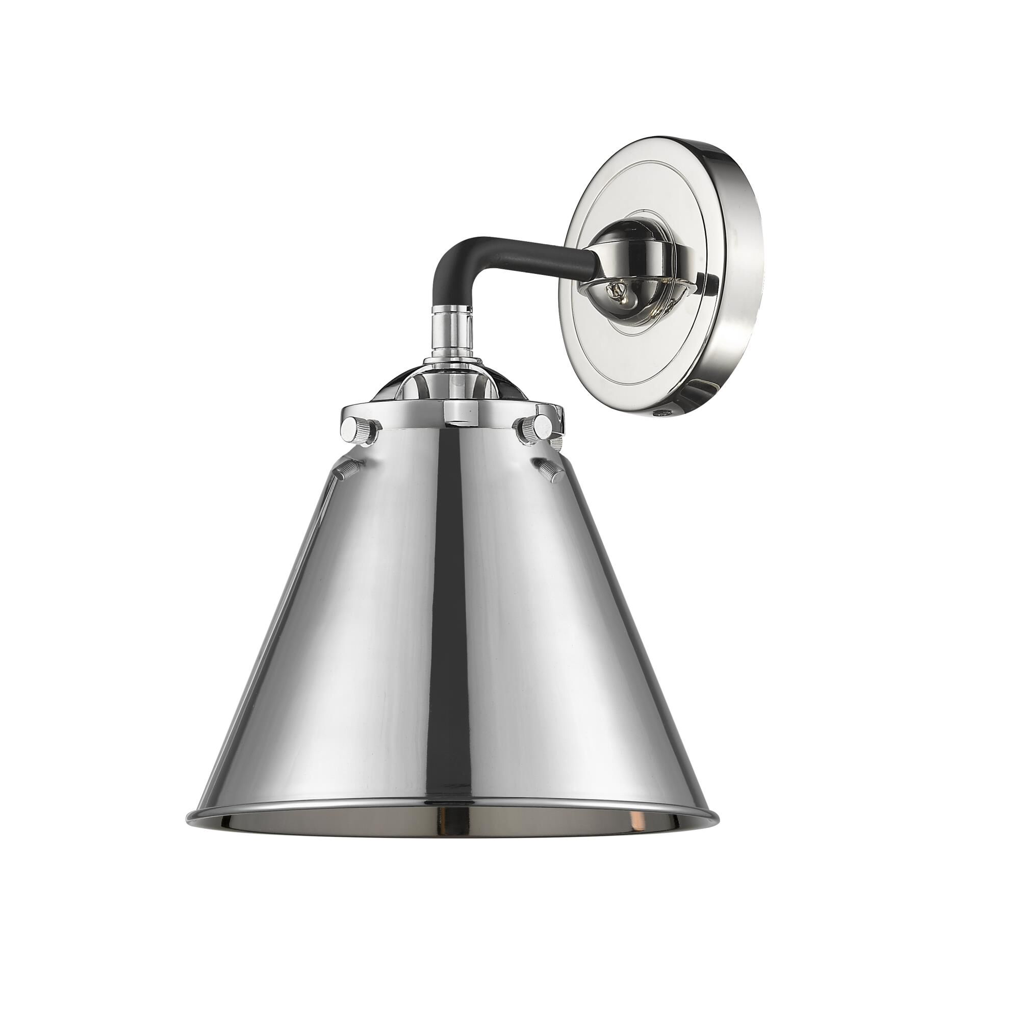 Shown in Black Polished Nickel finish and Metal - Polished Nickel shade