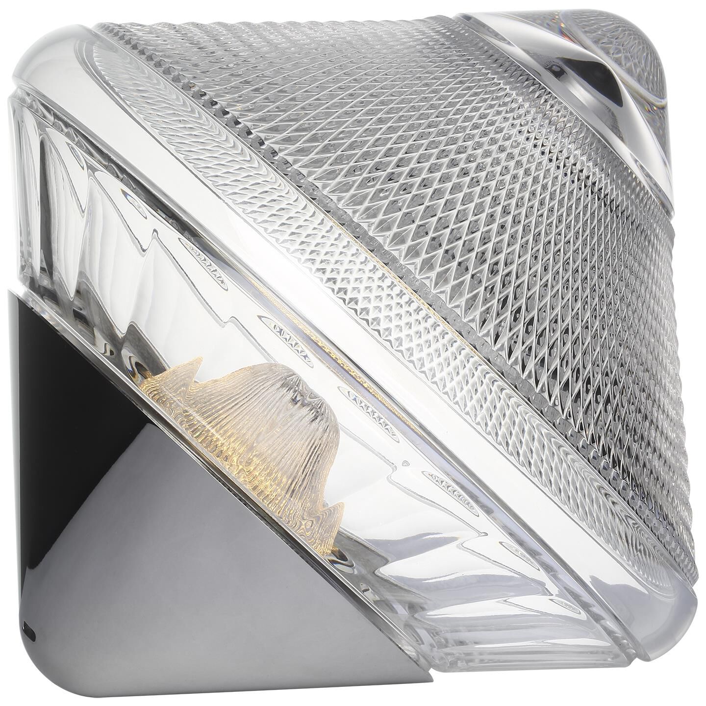 Shown in Polished Nickel finish and Clear crystal