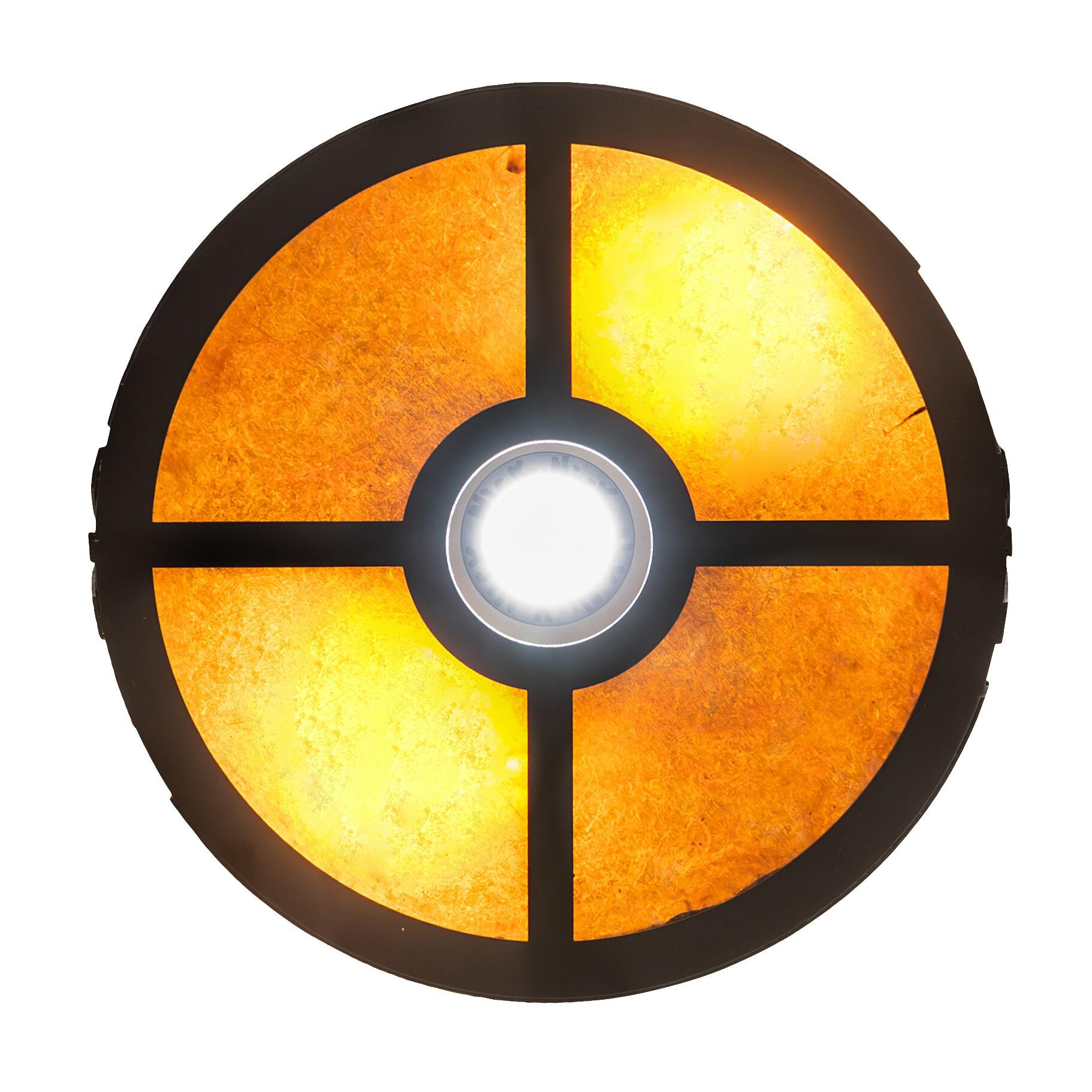 Shown with Black Metal Finish;Amber Mica glass