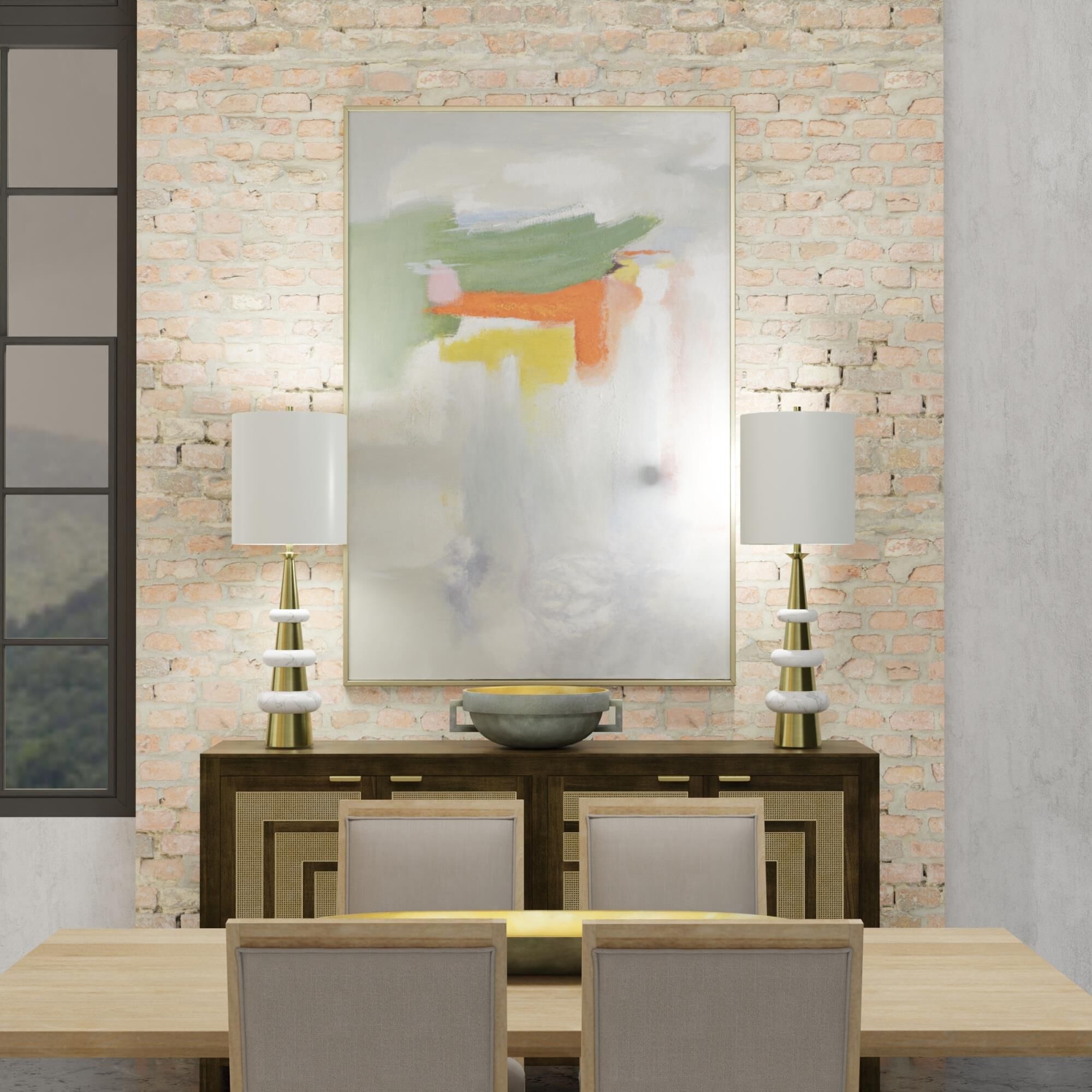 Shown in Antique Brass and White finish and White shade