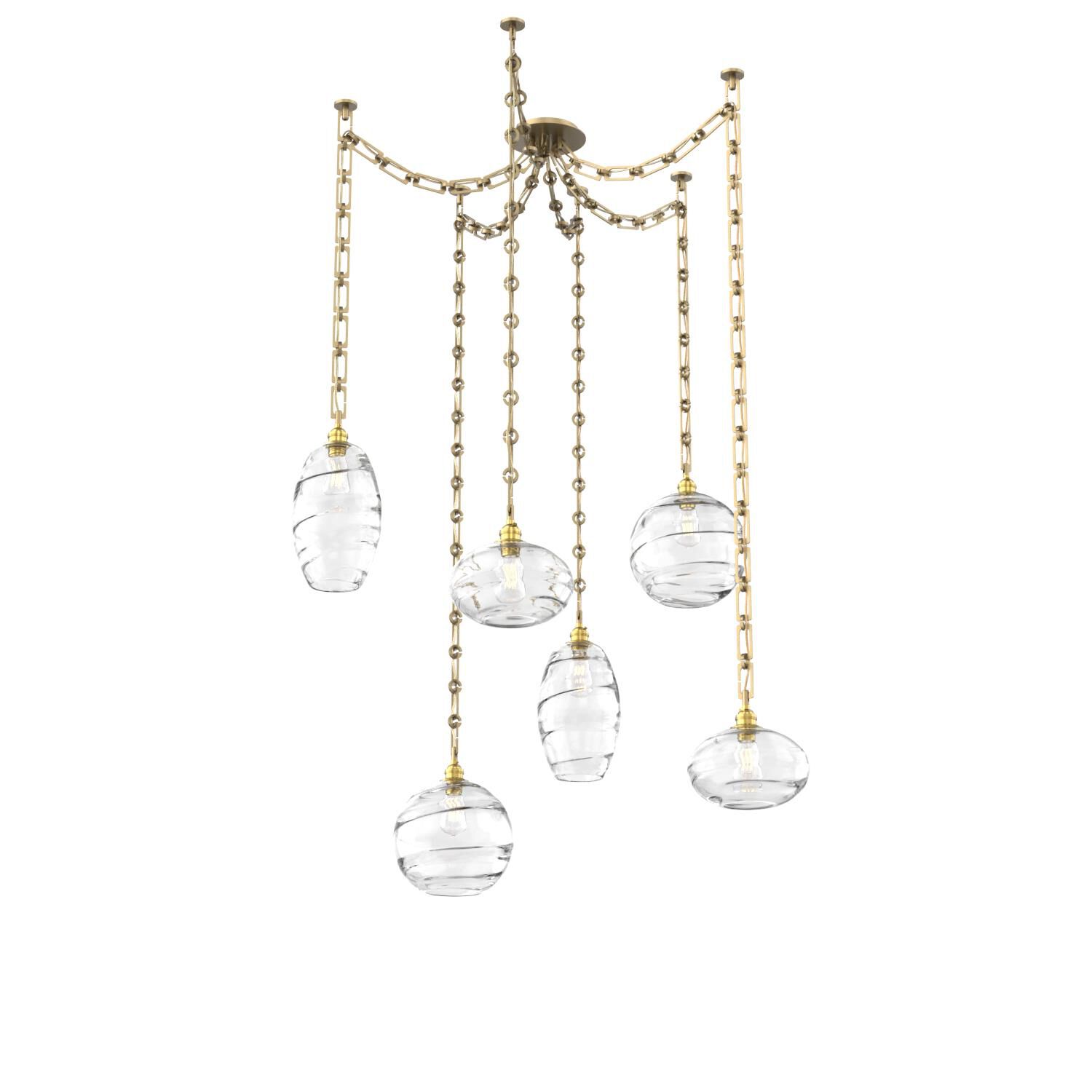 Shown in Gilded Brass finish and Clear glass