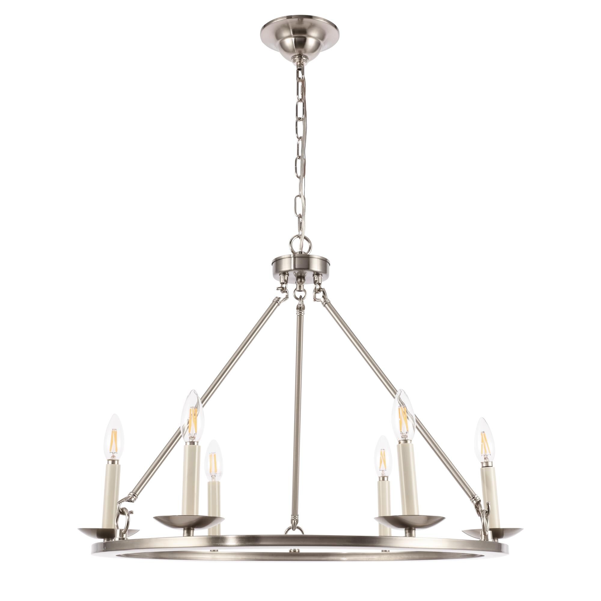 Maine 26 Inch 6 Light Chandelier by Elegant Lighting