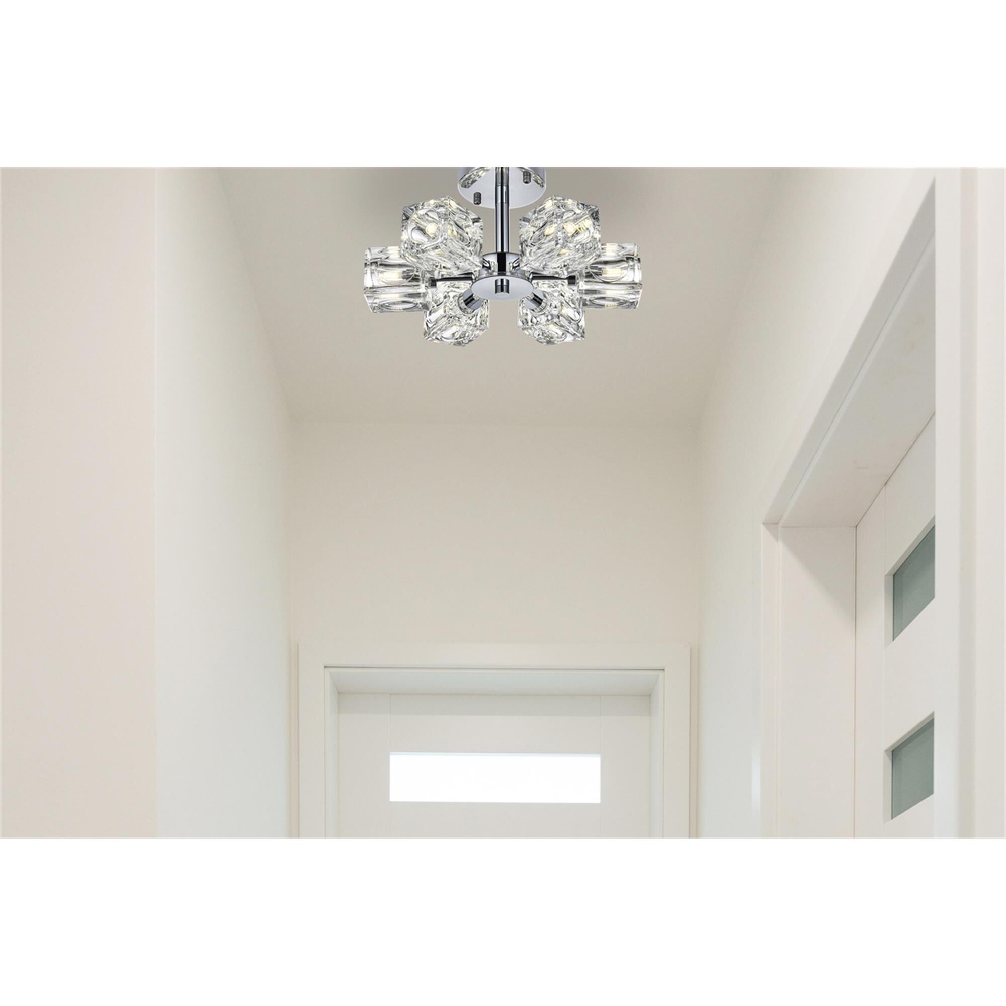 Lyra 14 Inch Semi Flush Mount by Elegant Lighting