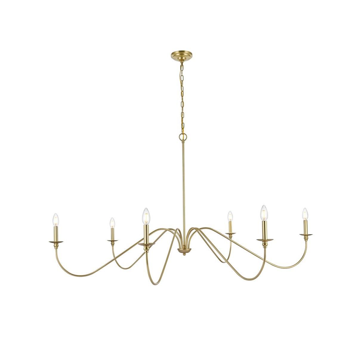 Rohan 60 Inch 6 Light Chandelier by Elegant Lighting