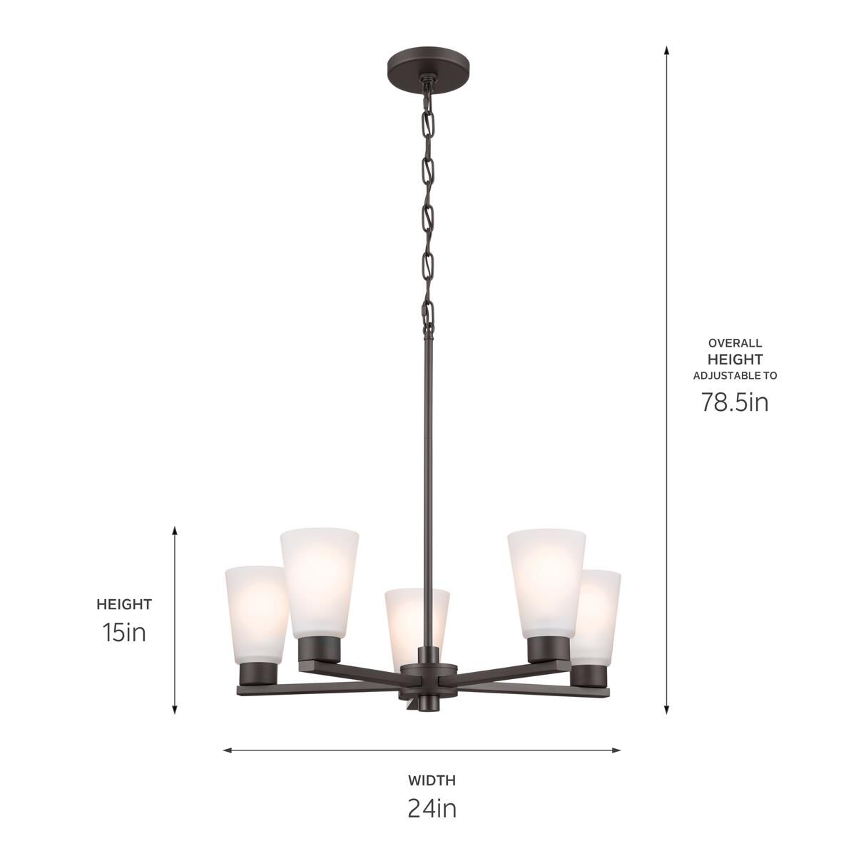 Stamos 24 Inch 5 Light Mini Chandelier by Kichler Lighting