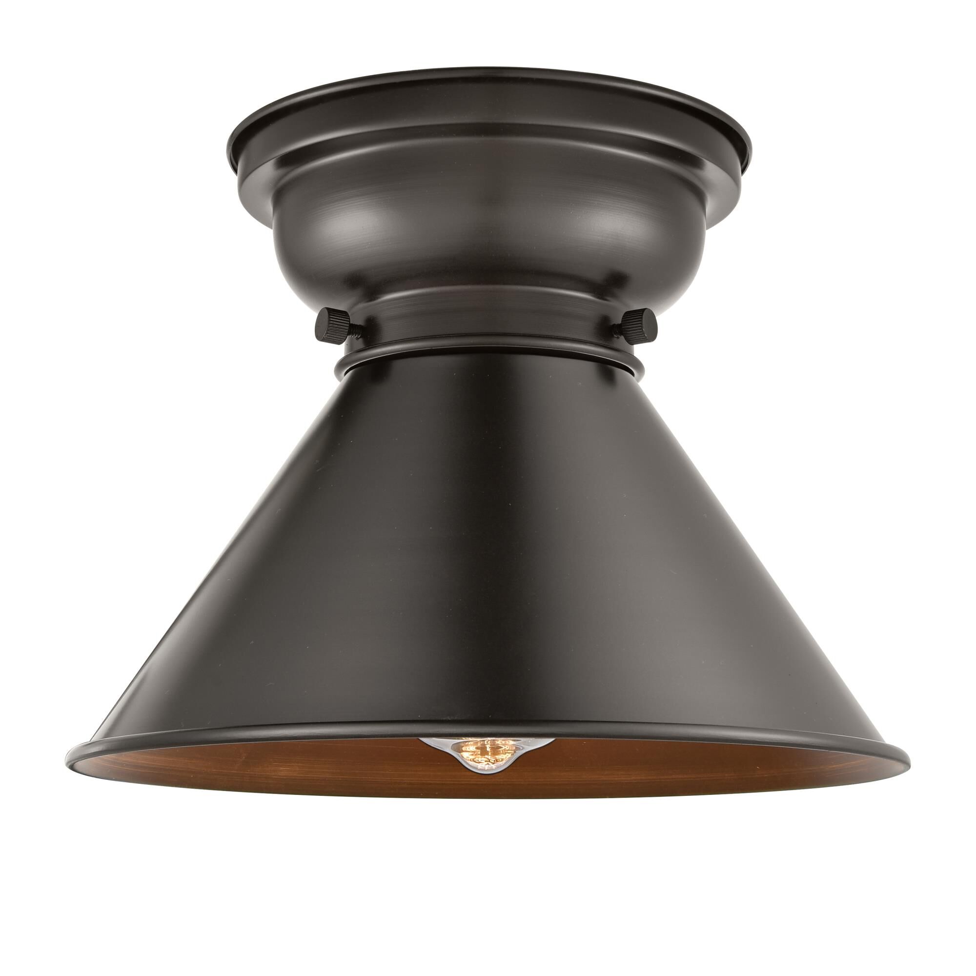 Shown in Oil Rubbed Bronze finish and Cone glass and Metal shade