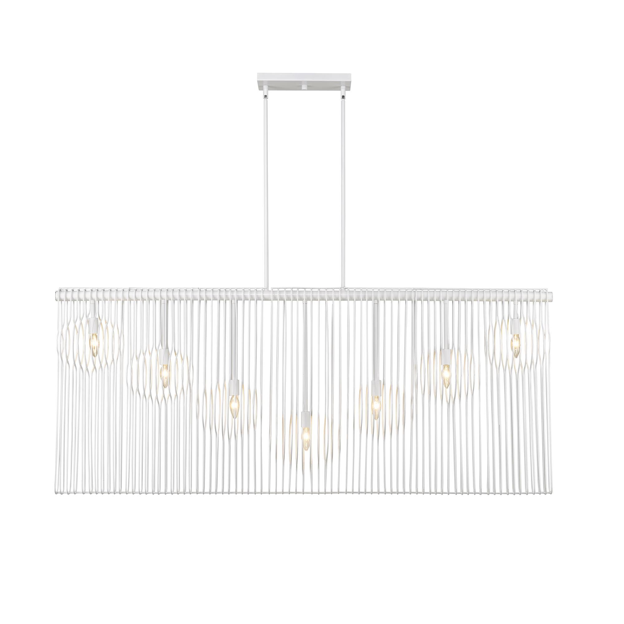 Shown in White finish and Steel glass and Steel shade