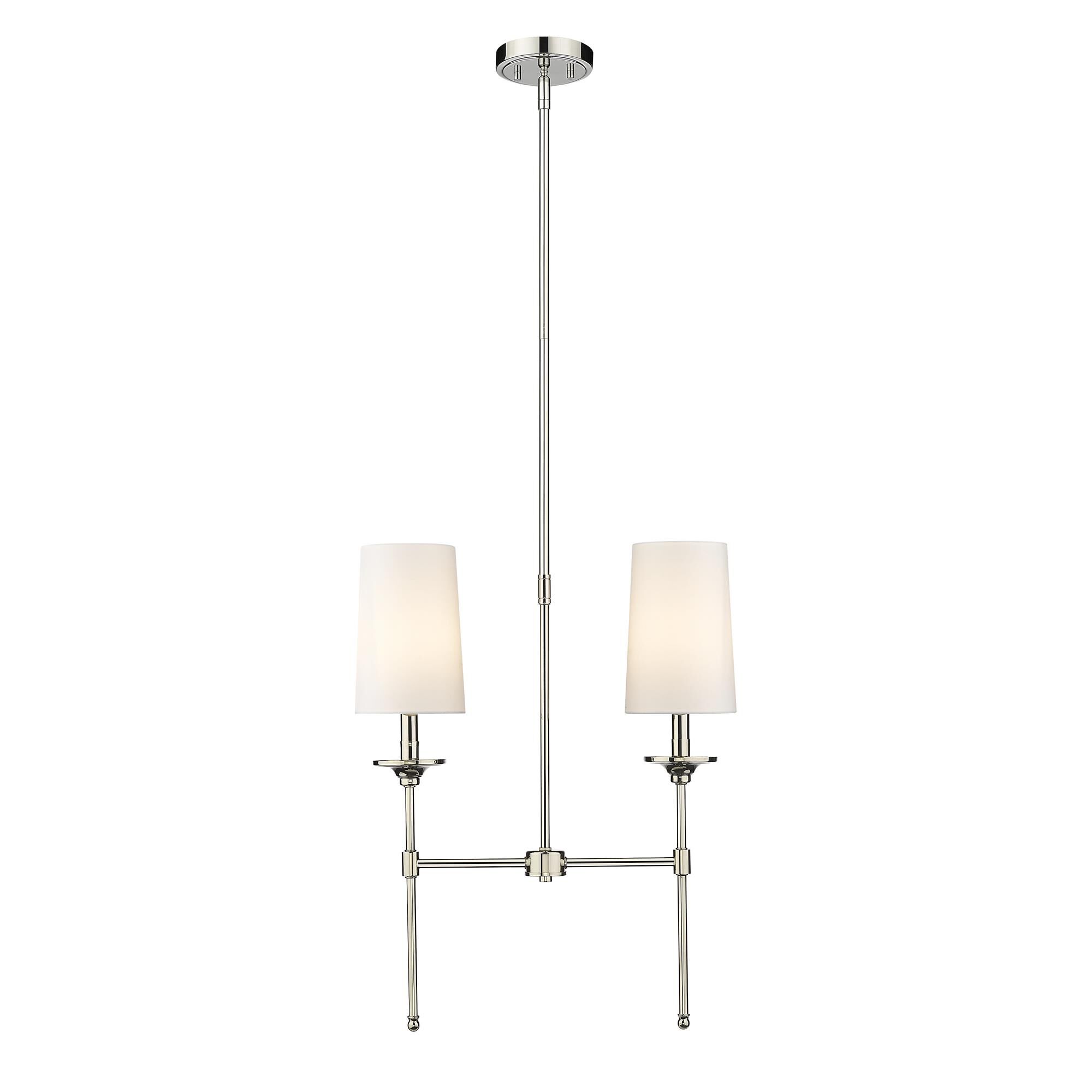 Shown in Polished Nickel finish and Cloth Cover glass and Cloth Cover shade