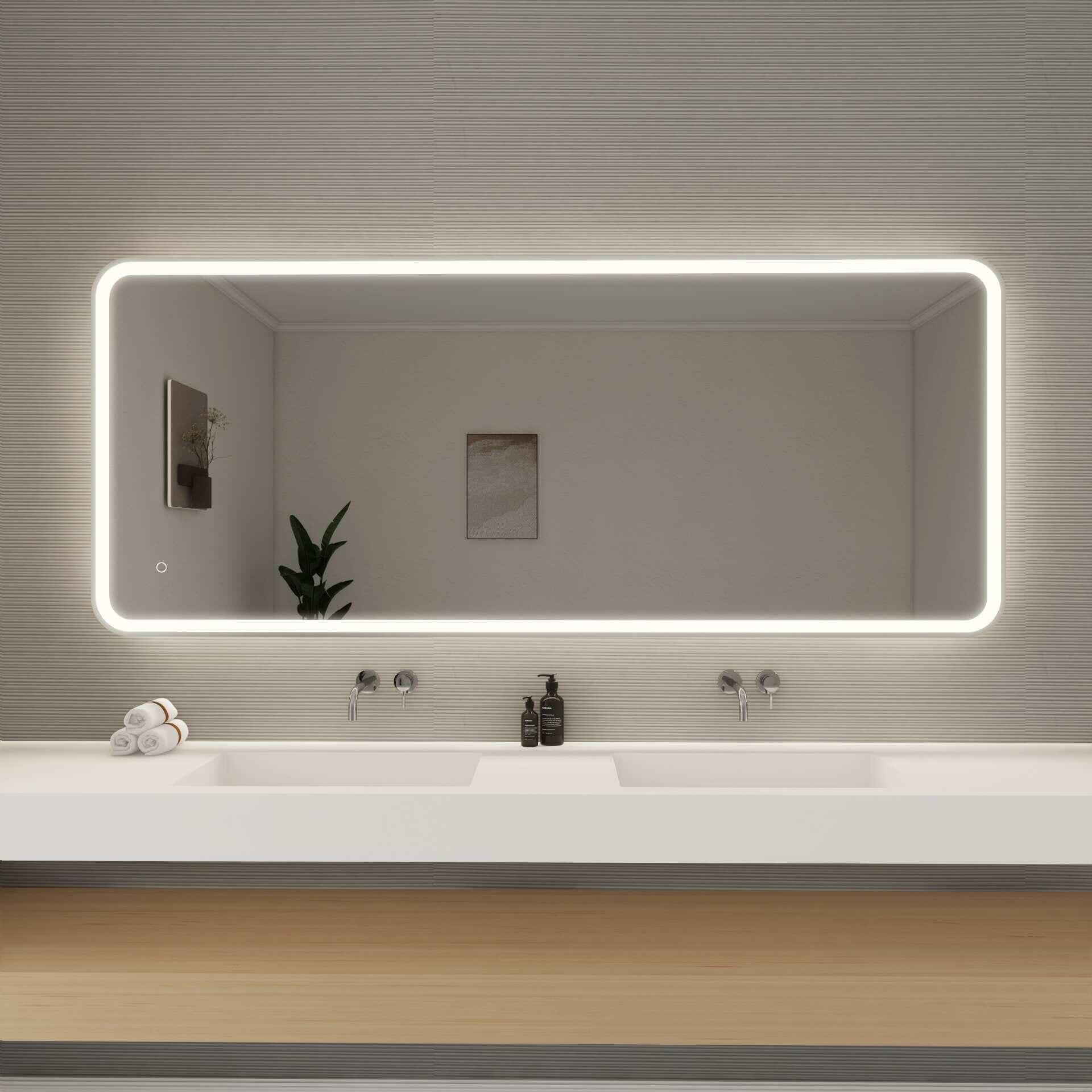 Harmoni 72 Inch Rectangular LED Lighted Mirror by Elegant Decor