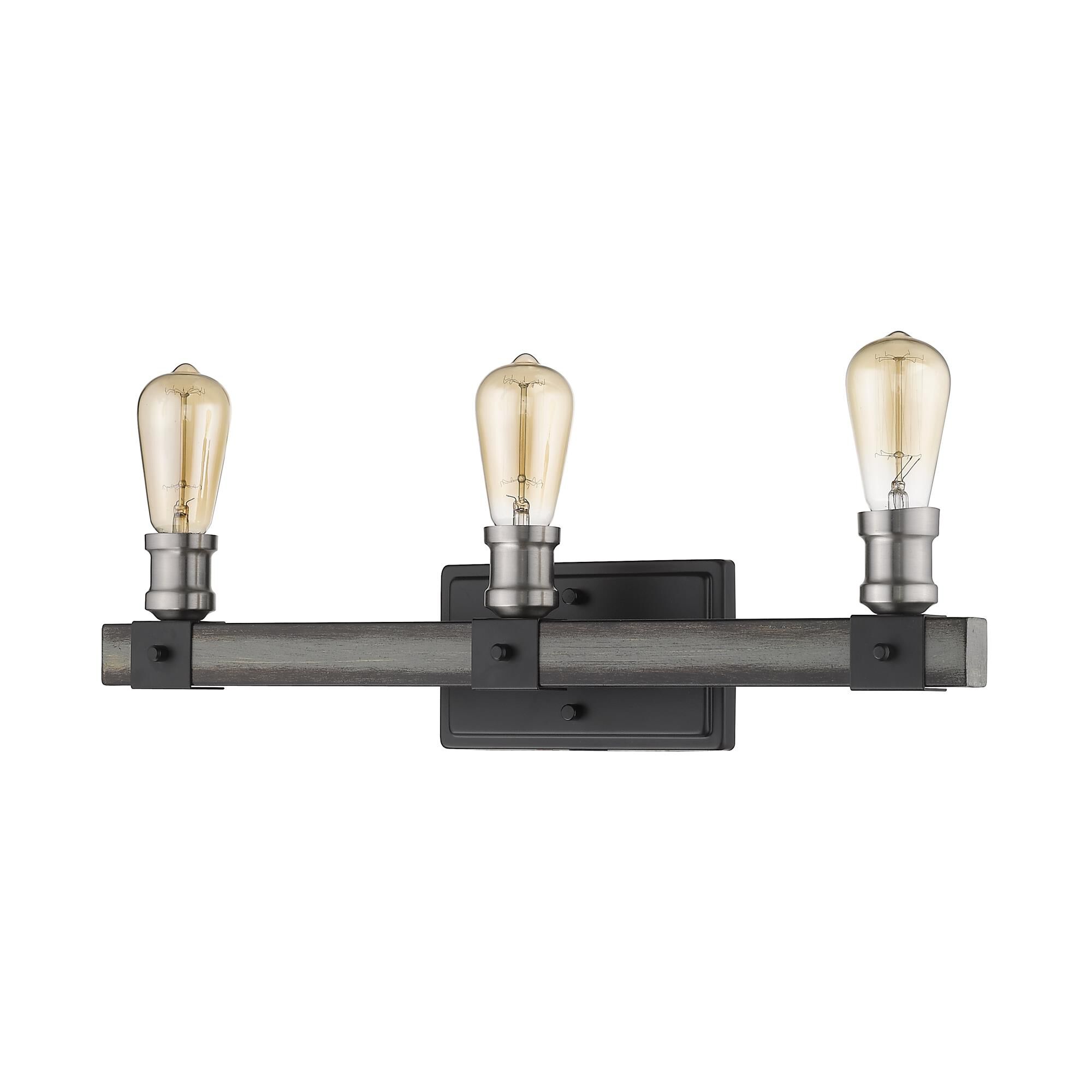 Shown in Ashen Barnboard finish and --- glass and --- shade