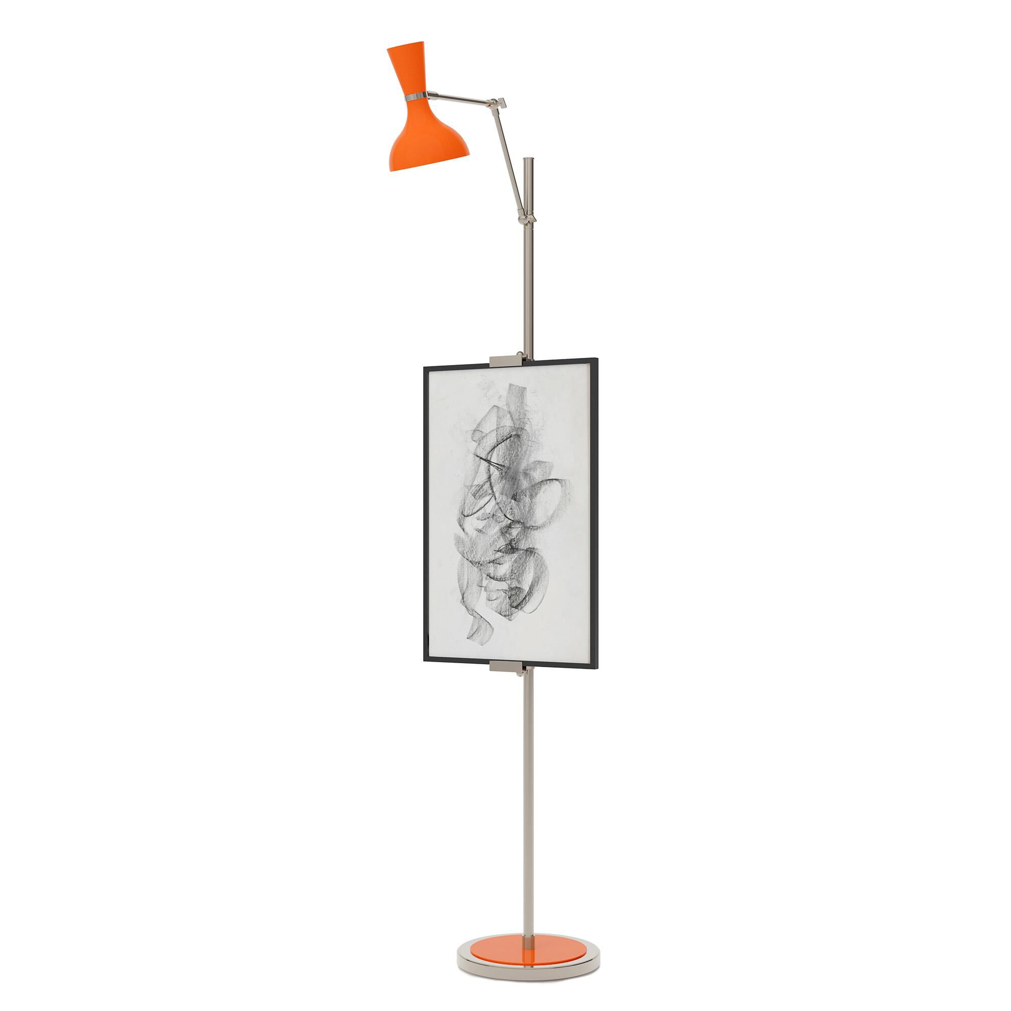 Shown in Polished Nickel finish and Pumpkin shade