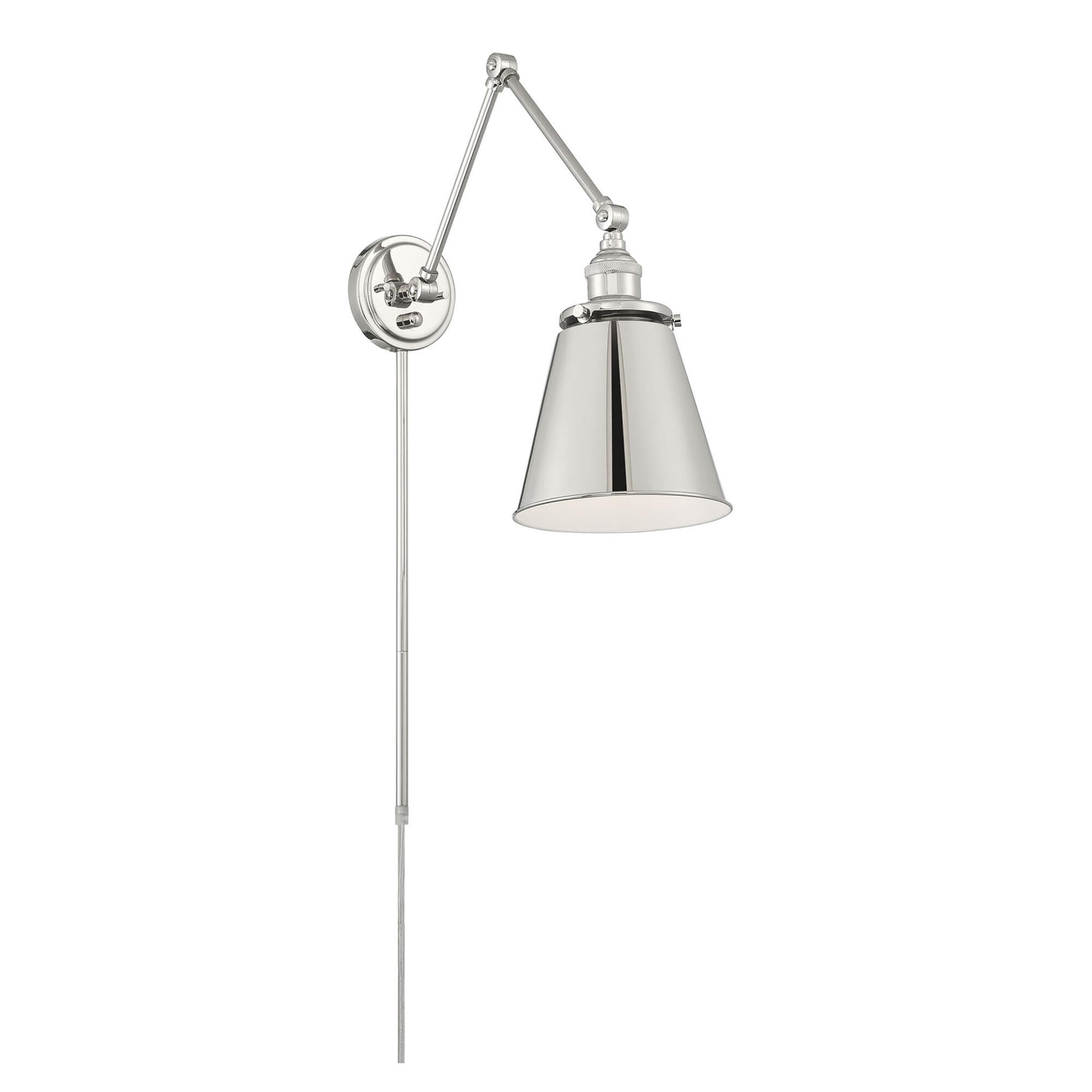 Shown in Polished Nickel finish and Polished Nickel Outside, Painted White Inside shade