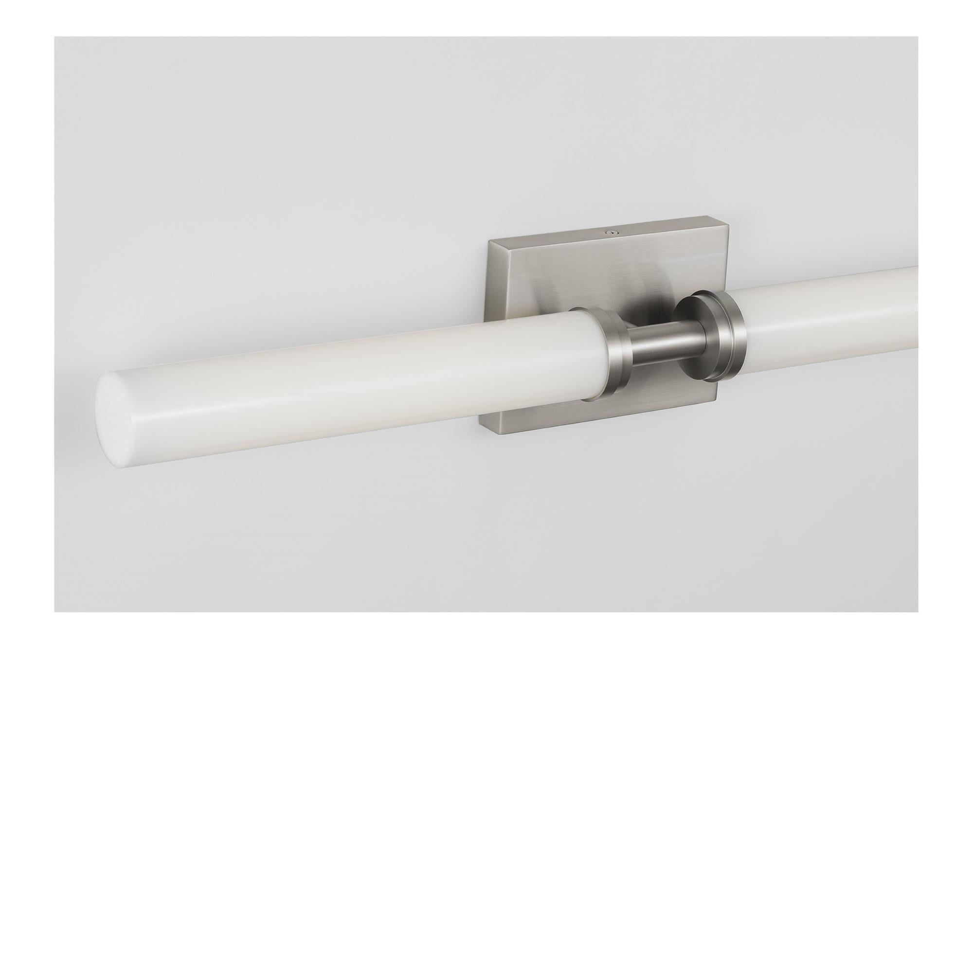Shown in Brushed Nickel finish and White Acrylic shade