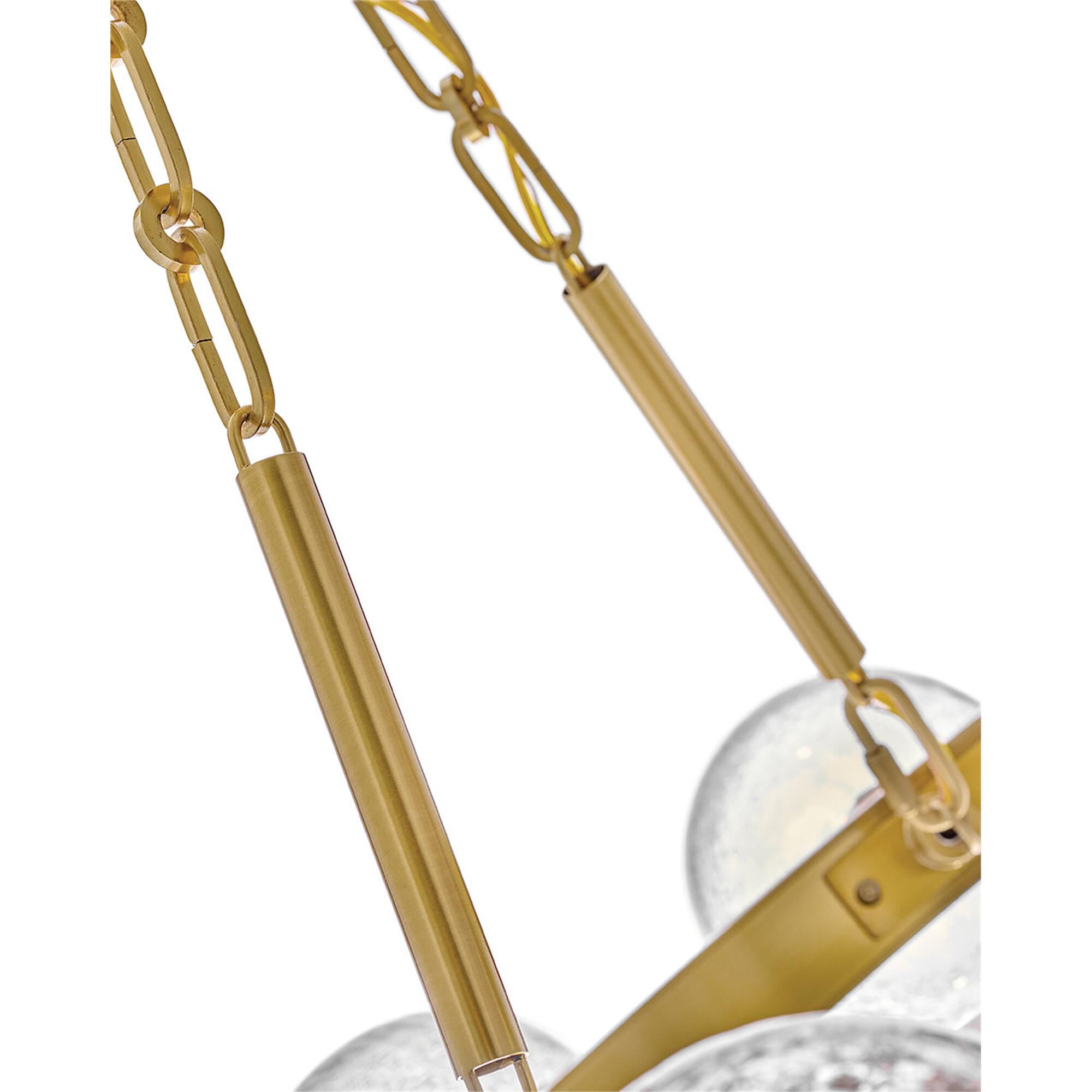 Shown in Lacquered Brass finish and Crackle glass