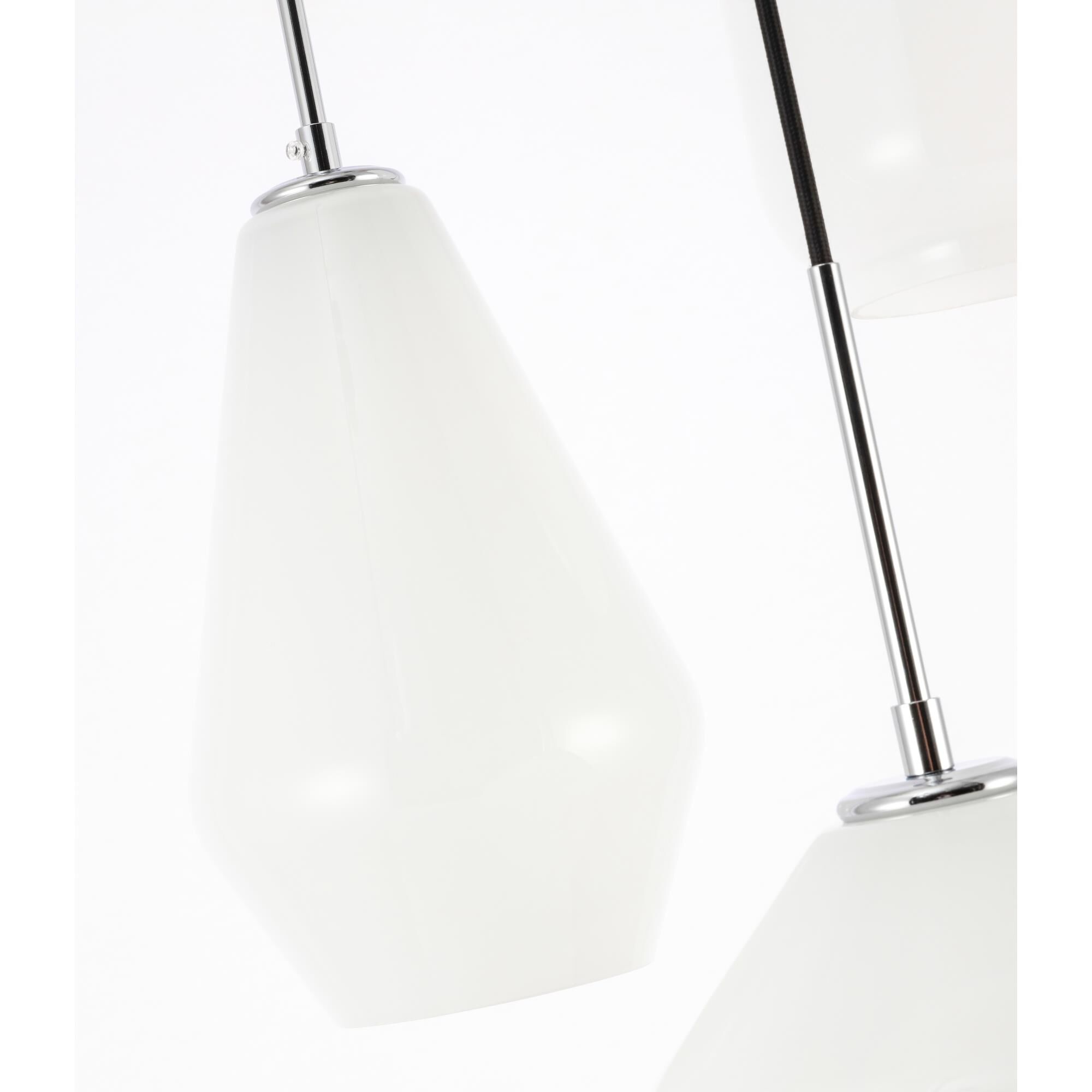 Shown in Chrome finish and Frosted White  glass