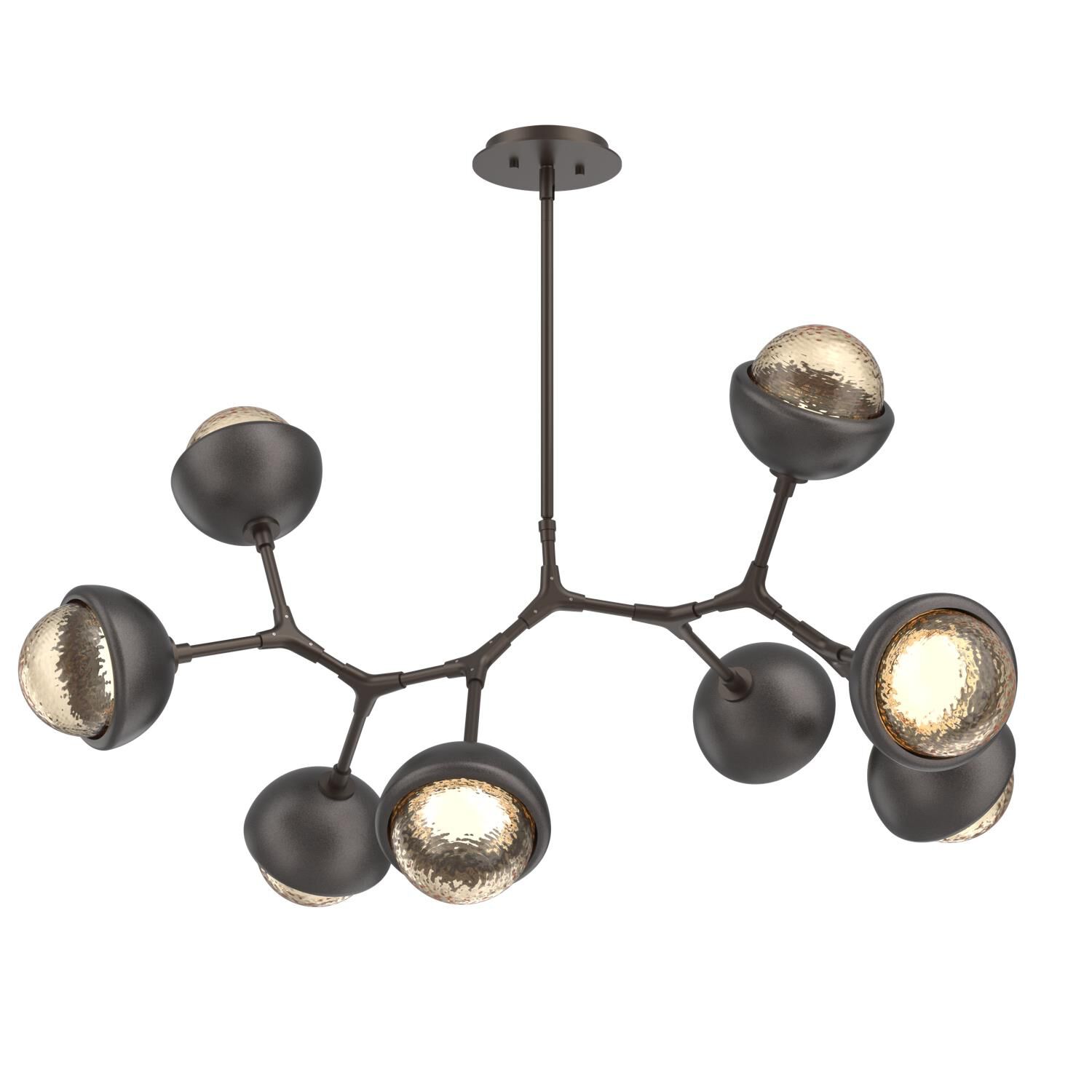 Shown in Flat Bronze finish and Amber glass and Graphite accent