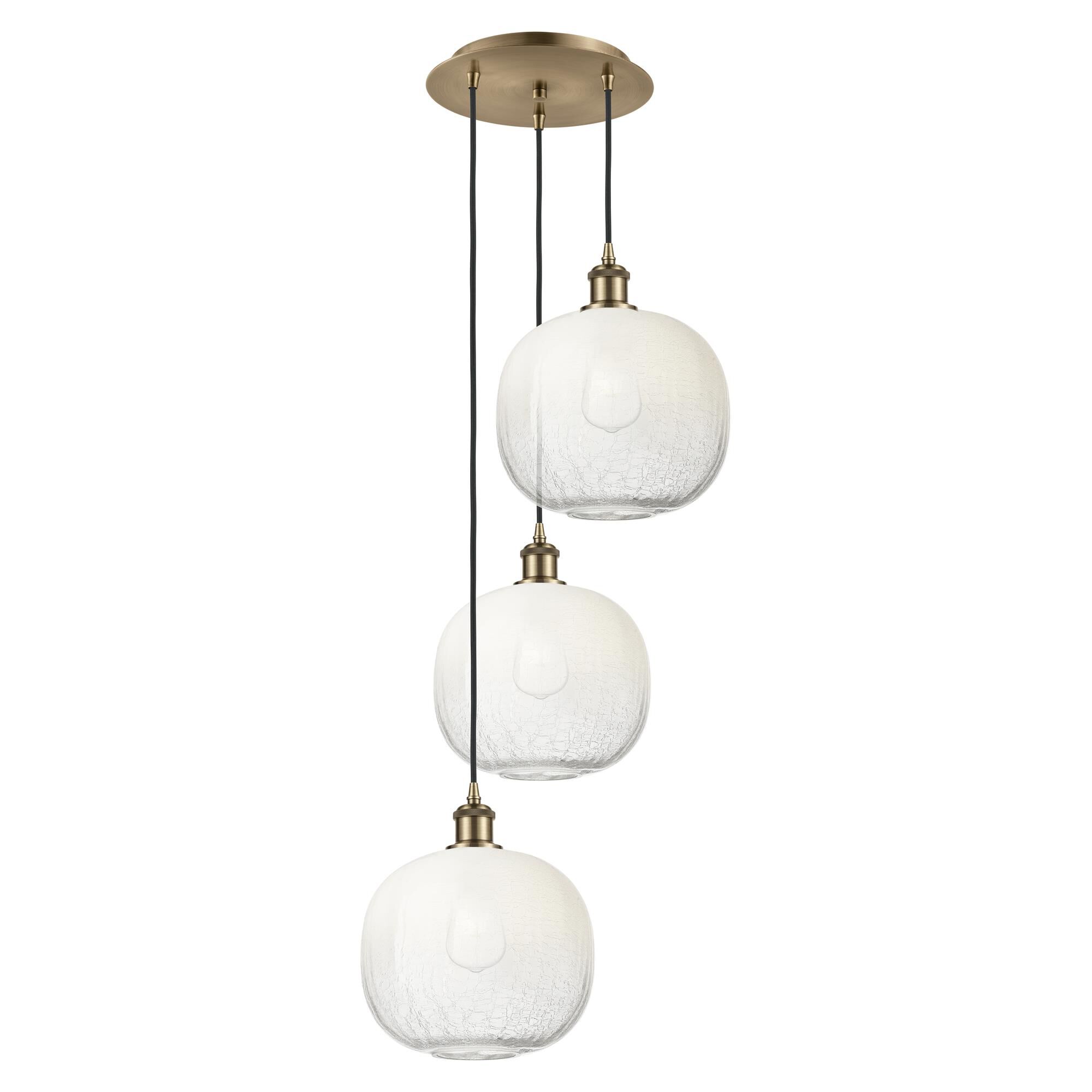 Shown in Antique Brass finish and Opal glass