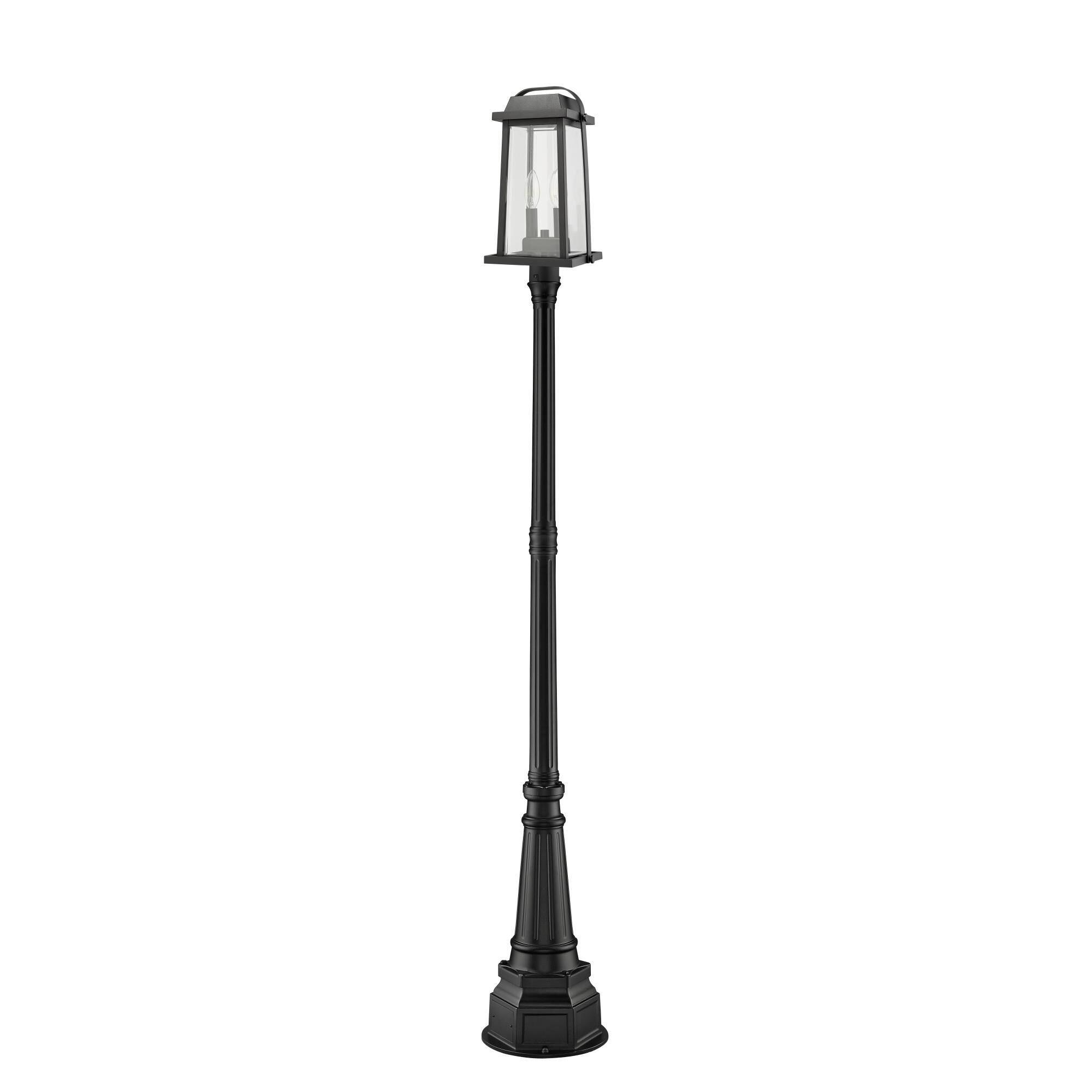 Shown in Black finish and Glass shade