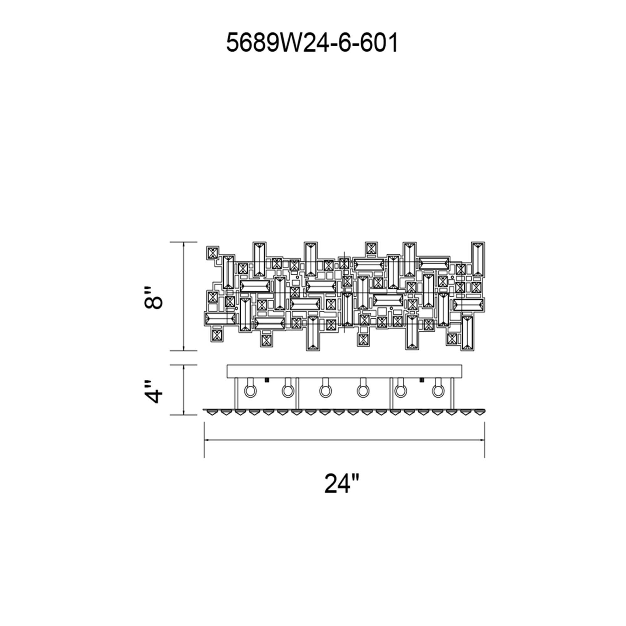 Arley 24 Inch 6 Light Bath Vanity Light by CWI Lighting