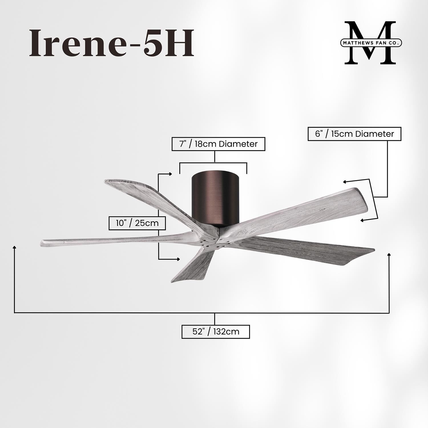 Irene 52 Inch Flush Mount Fan by Matthews Fan Company