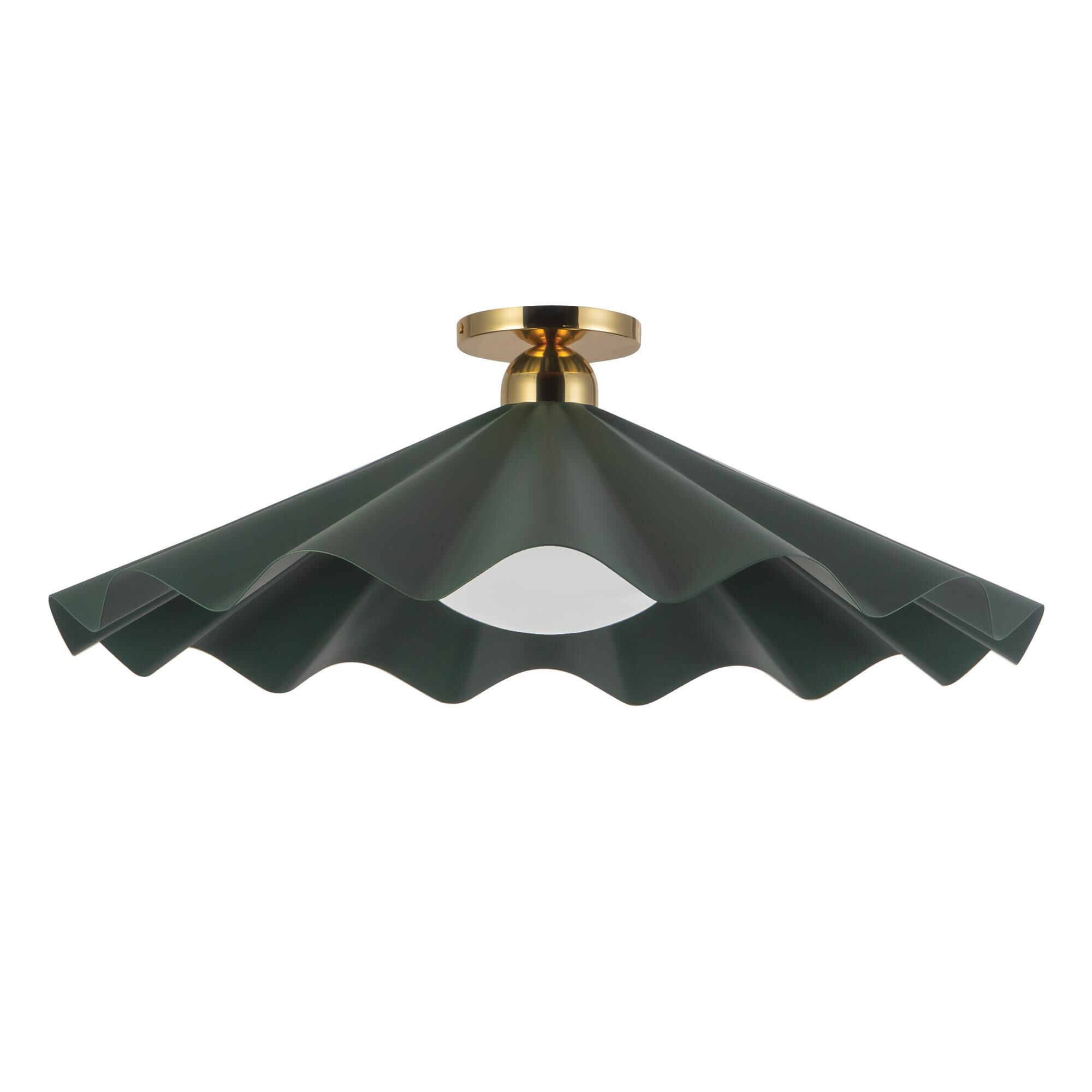 Shown in Pine Green finish and Matte Opal glass