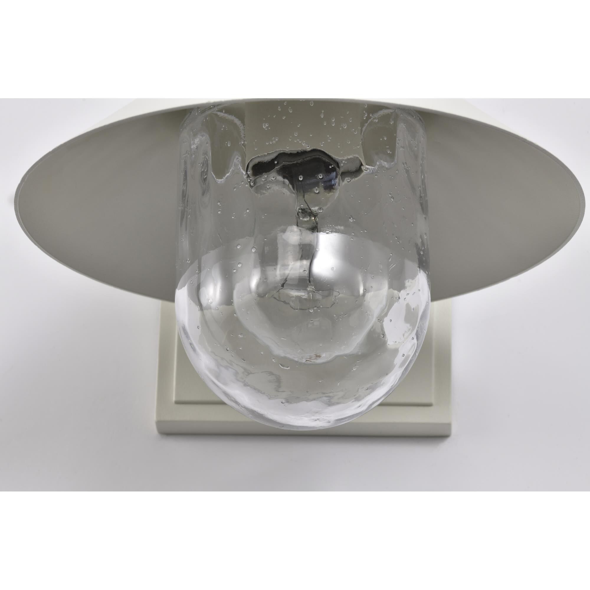 Shown in White finish and Clear Seeded glass