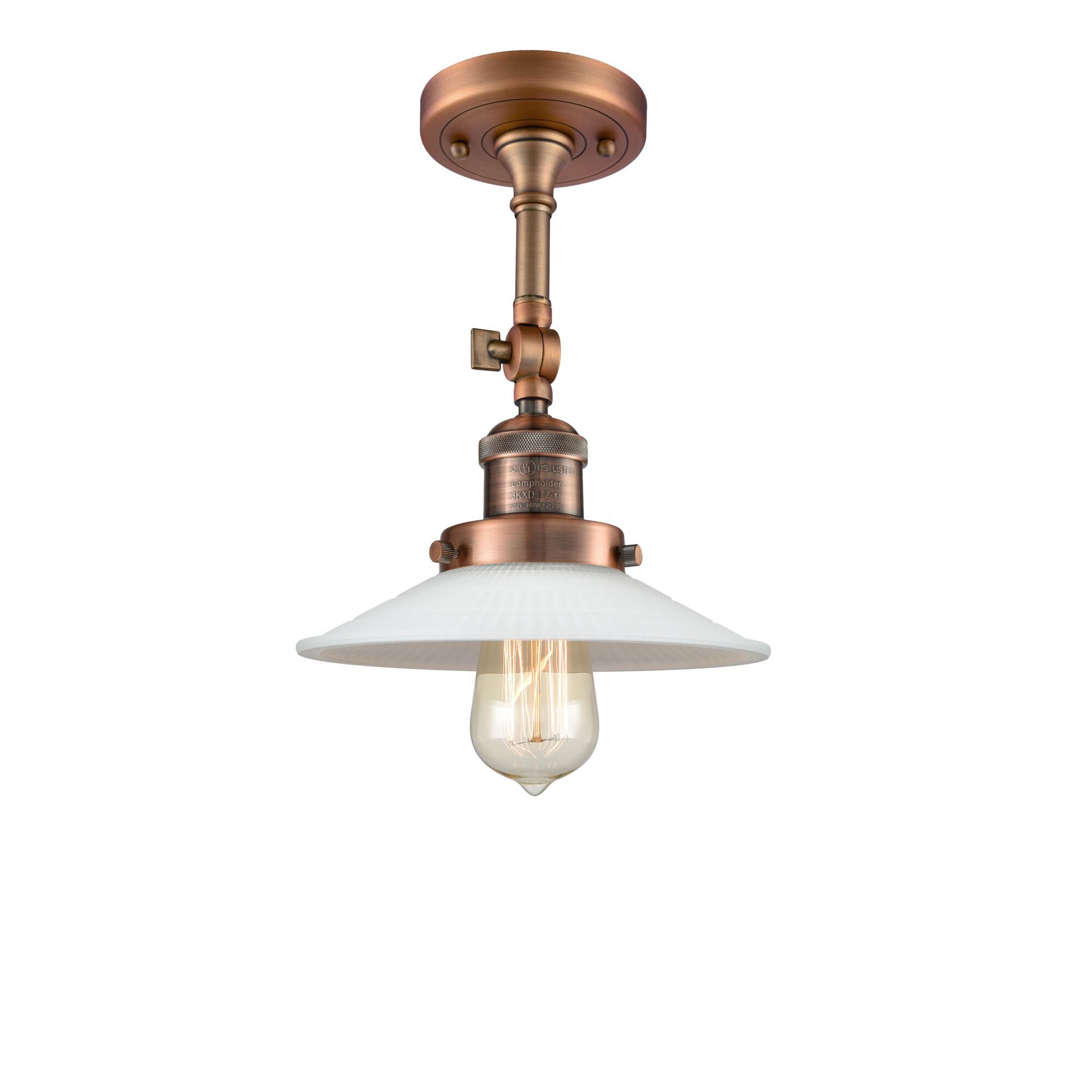 Bruno Marashlian Halophane 8 Inch 1 Light Semi Flush Mount by Innovations Lighting
