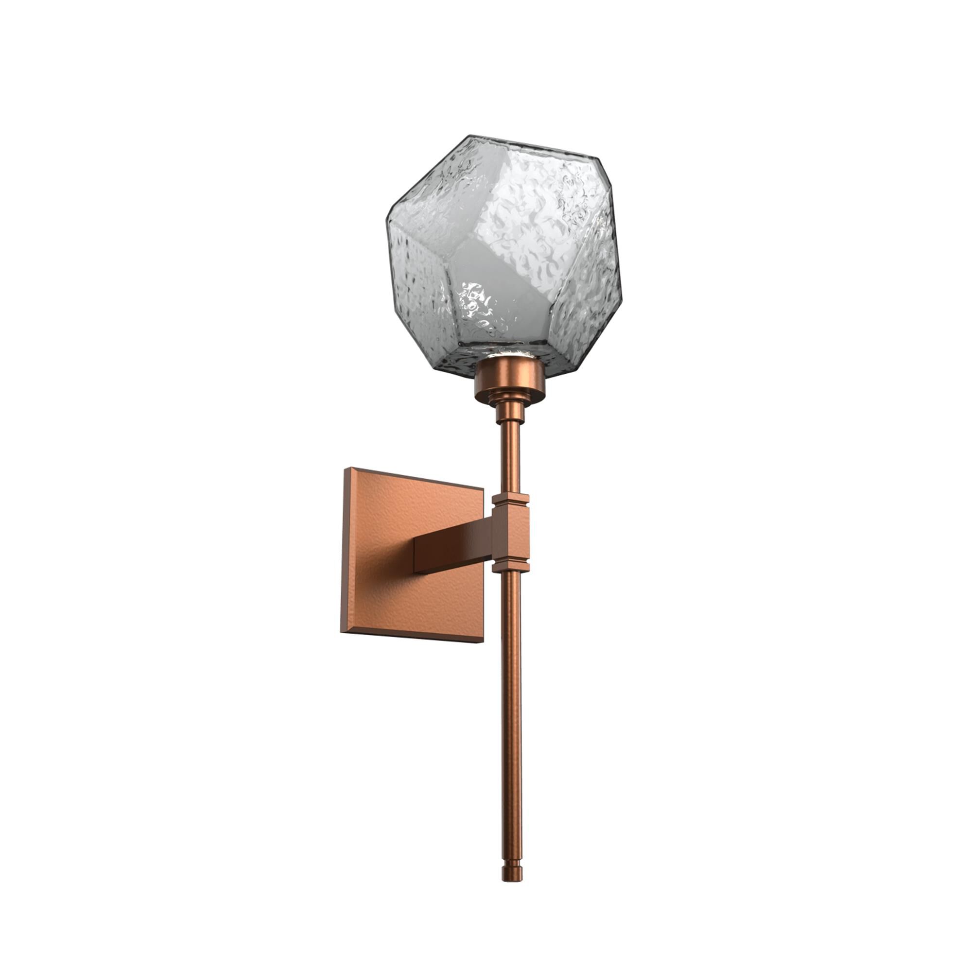 Shown in Burnished Bronze finish and Smoke Blown glass