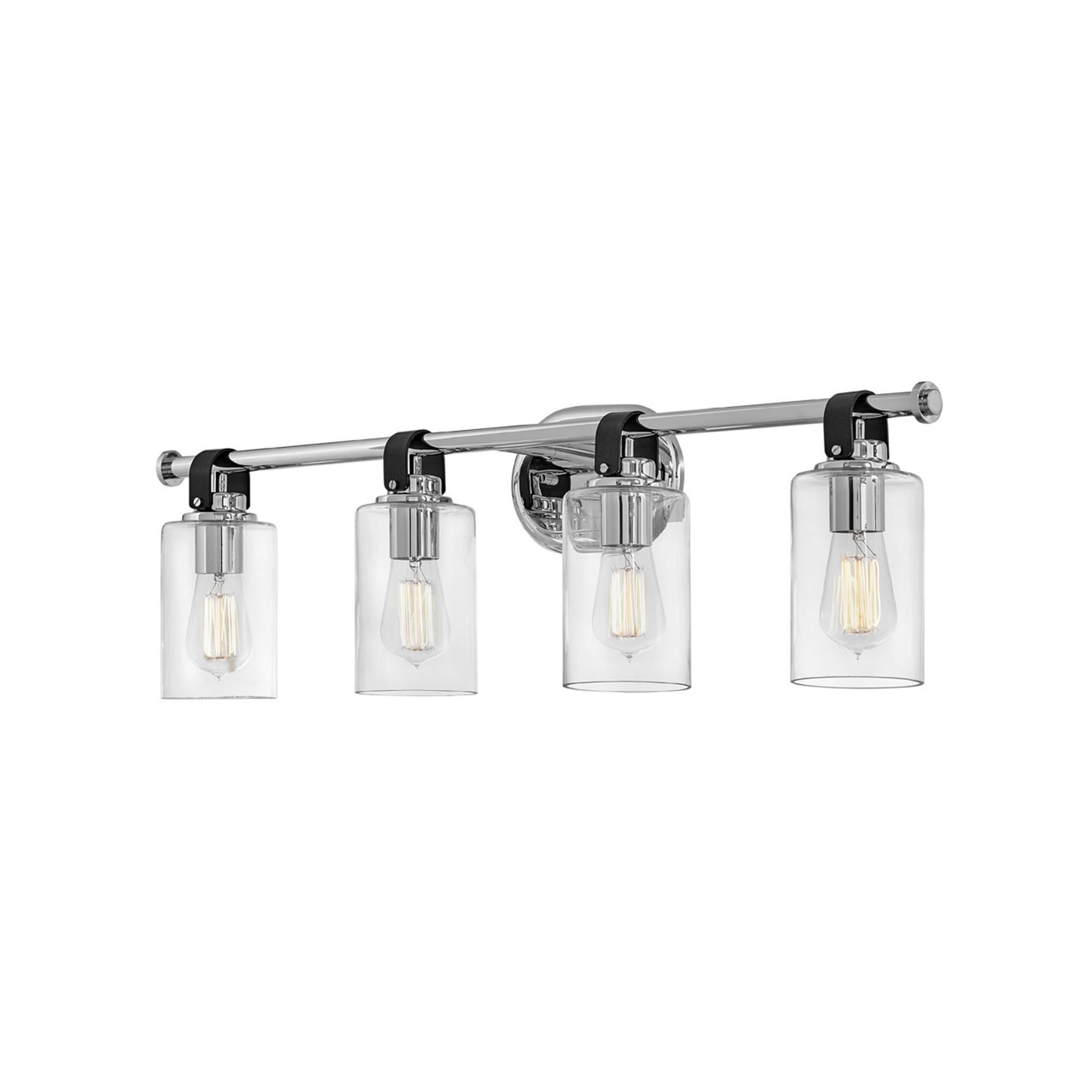 Shown in Chrome finish and Clear glass