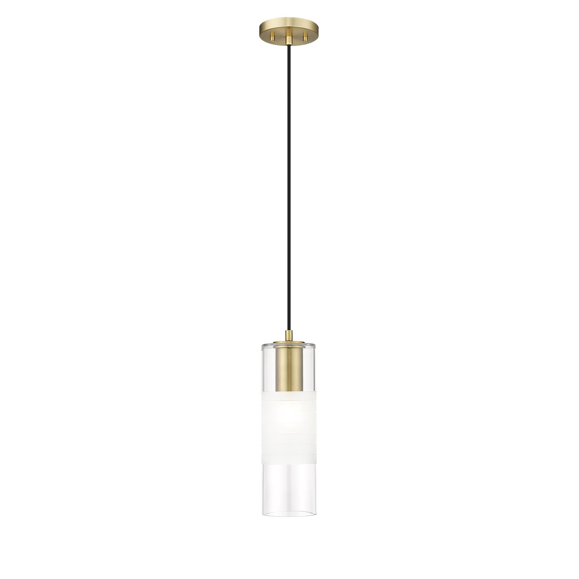 Shown in Modern Gold finish and Clear+frosted glass and Clear+frosted shade