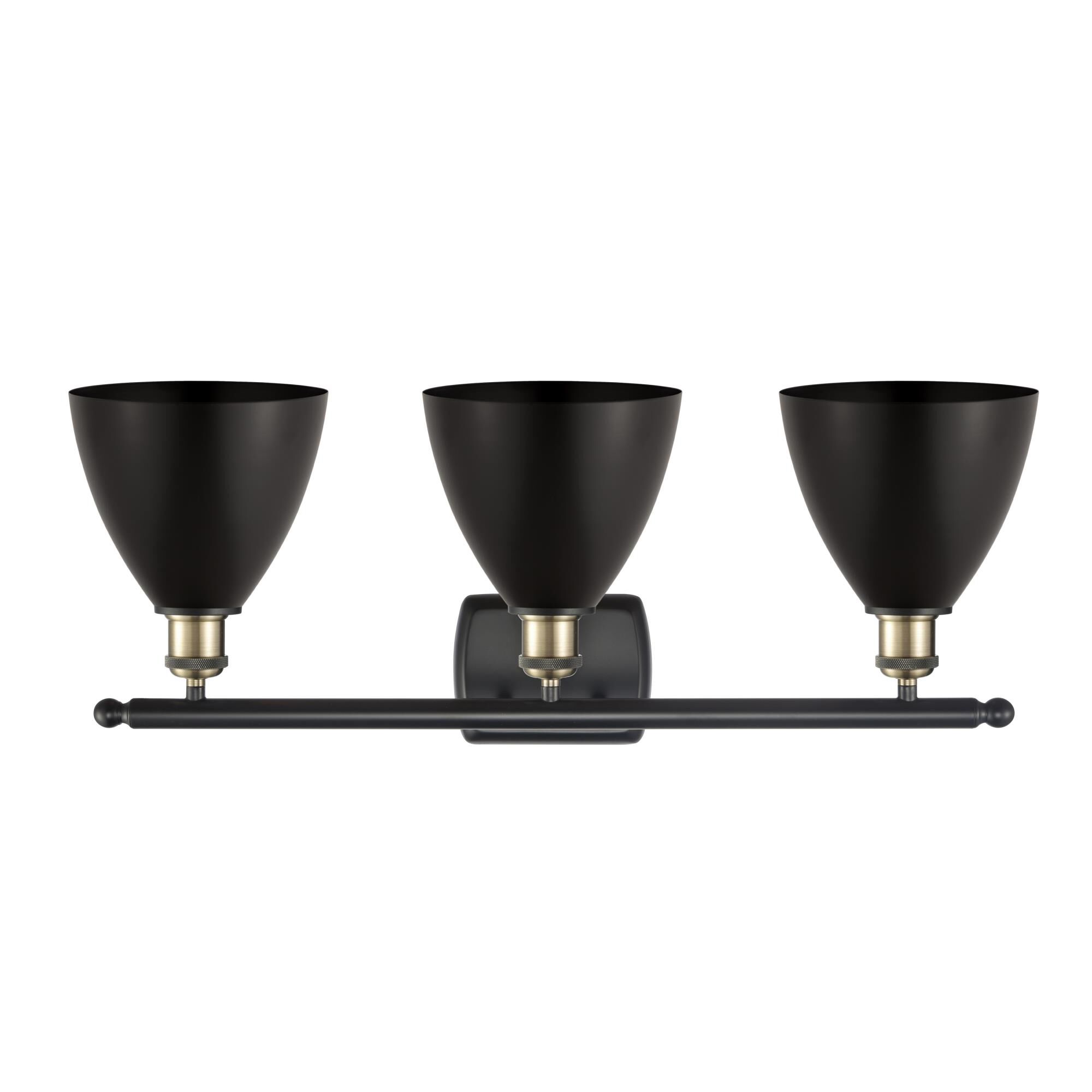 Shown in Black Antique Brass finish and Matte Black Ballston Dome shade